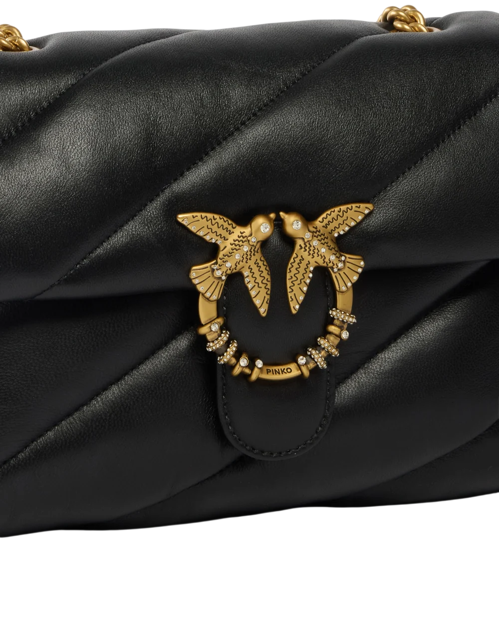 Pinko borsa Love Bag Puff Classic New Buckle nero oro 107057-A0F2 Z99Q PINKO