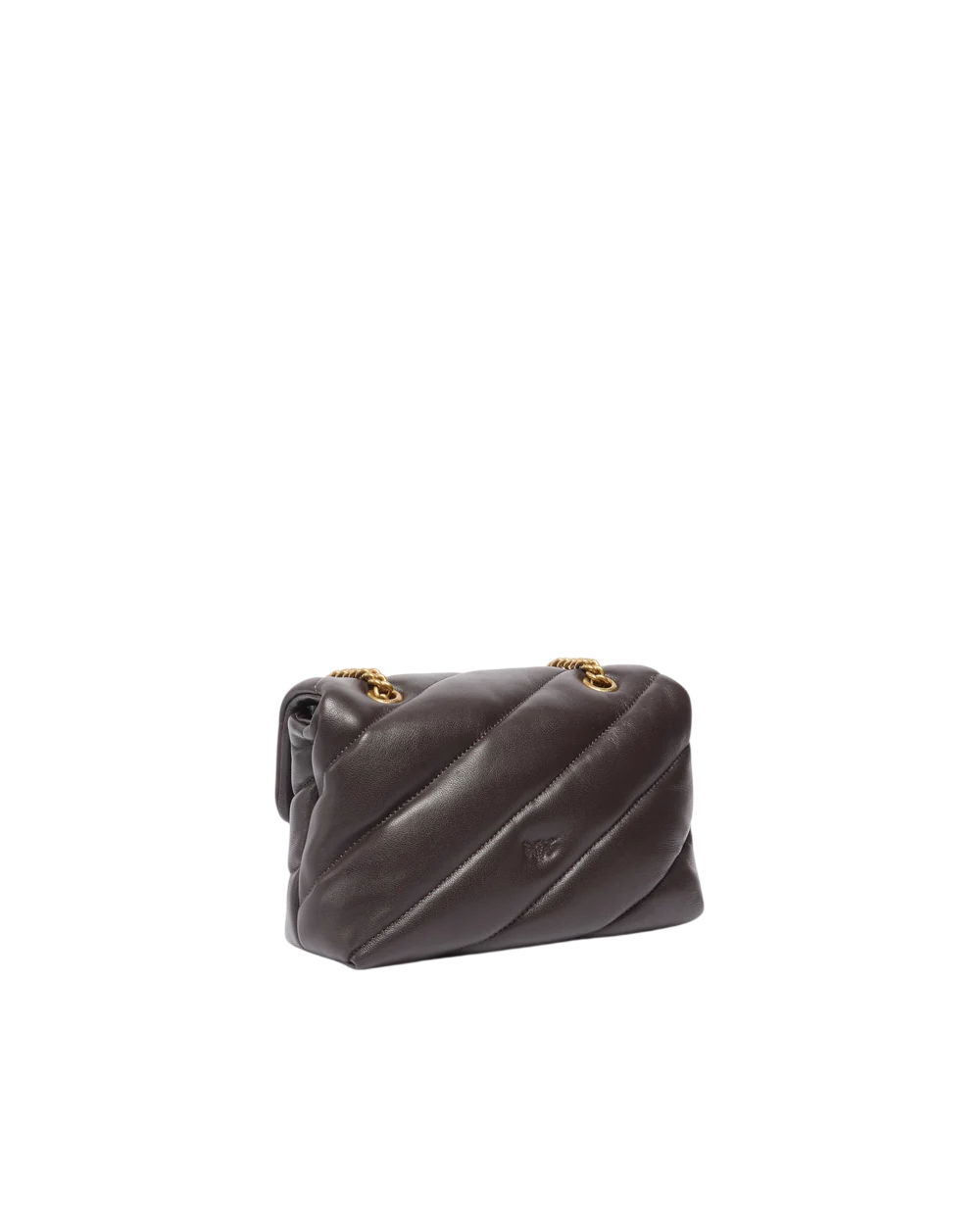 Pinko borsa a spalla Love Bag Puff Mini New Buckle in pelle moro oro 107058-A0F2 M12Q PINKO