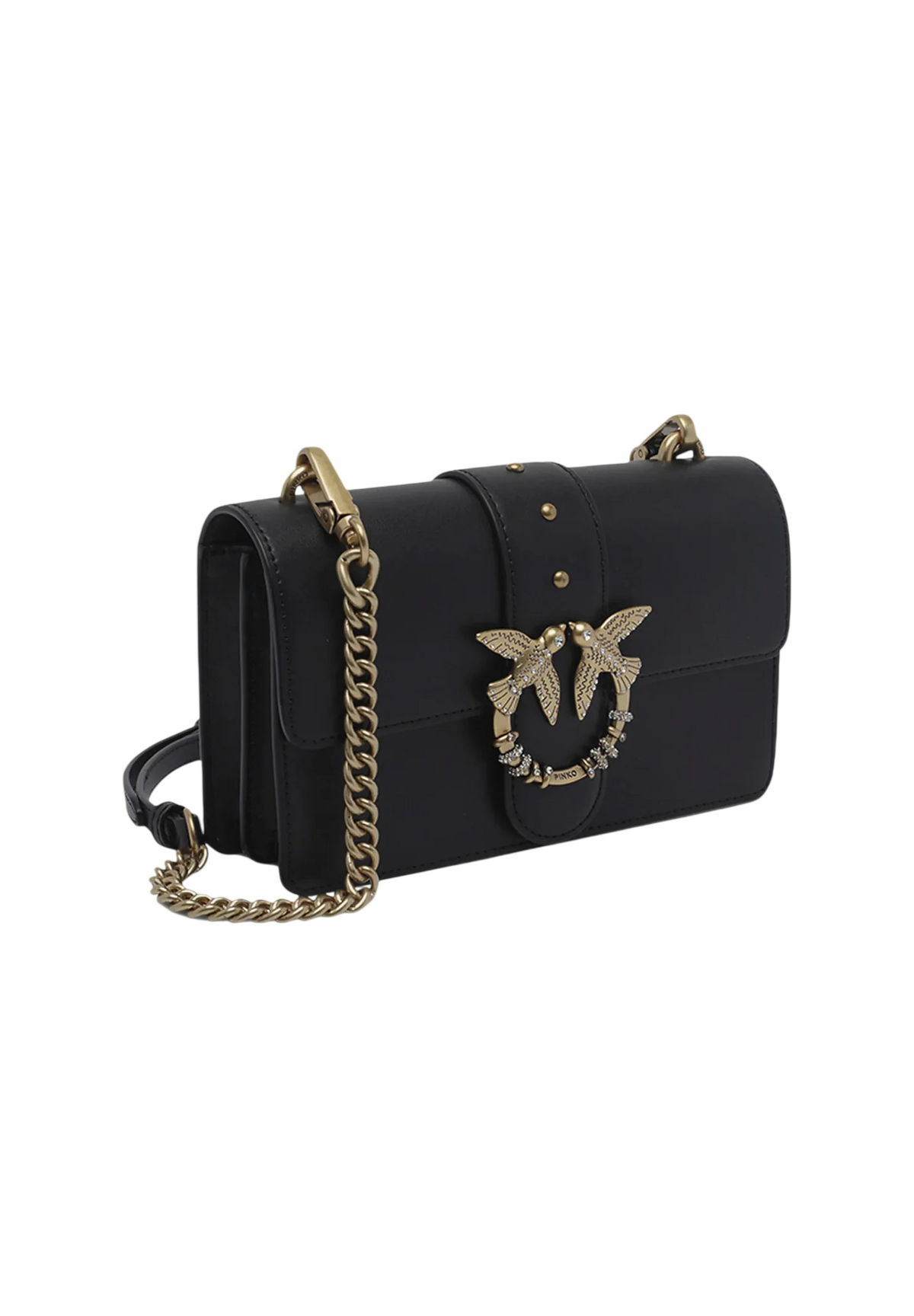 Pinko borsa Love Bag One Mini New Buckle nero oro 107071-A0F1 Z99Q PINKO