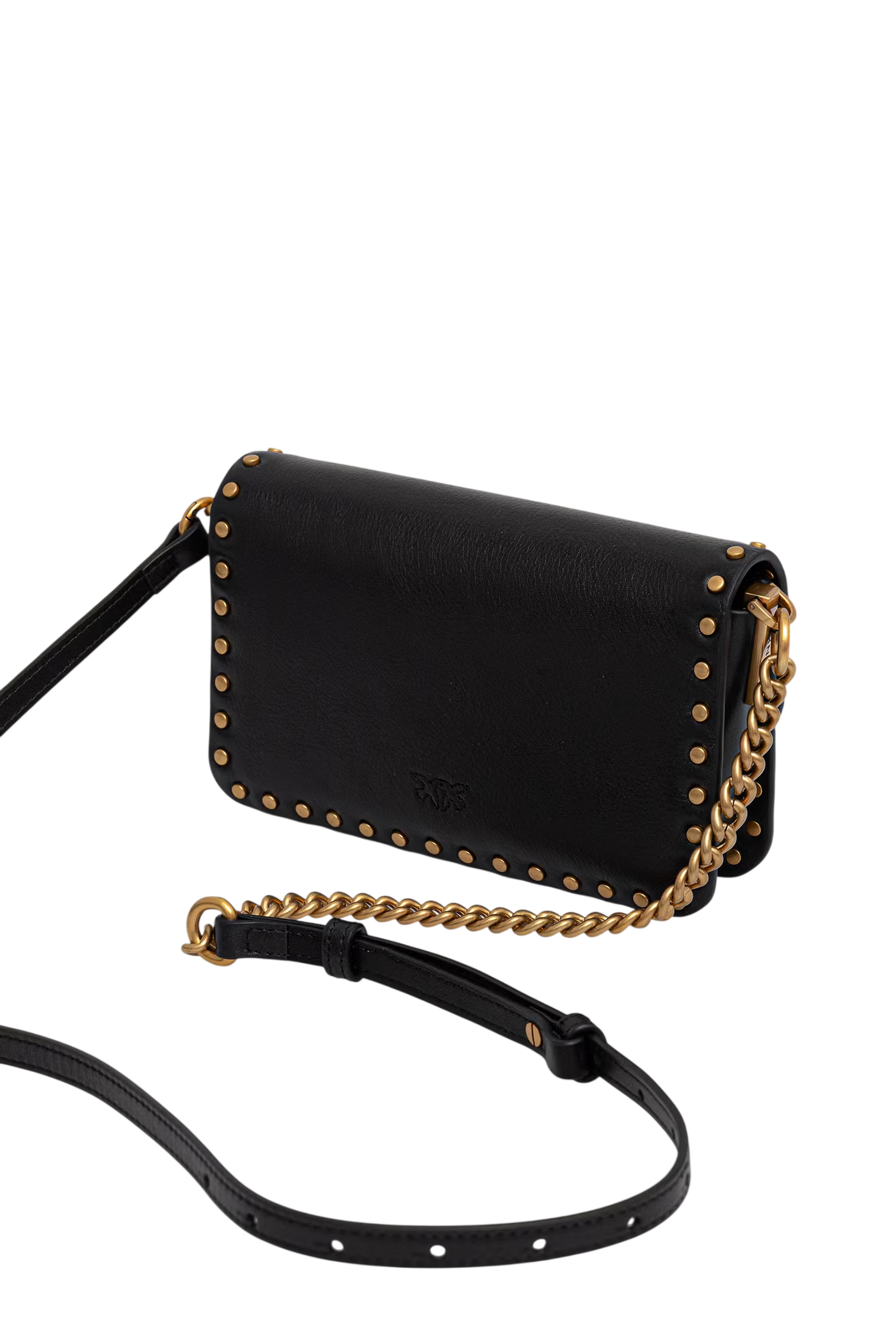 Pinko borsa Love One Slouchy Baby in pelle con borchie nero oro 107345-A2JG Z99Q PINKO
