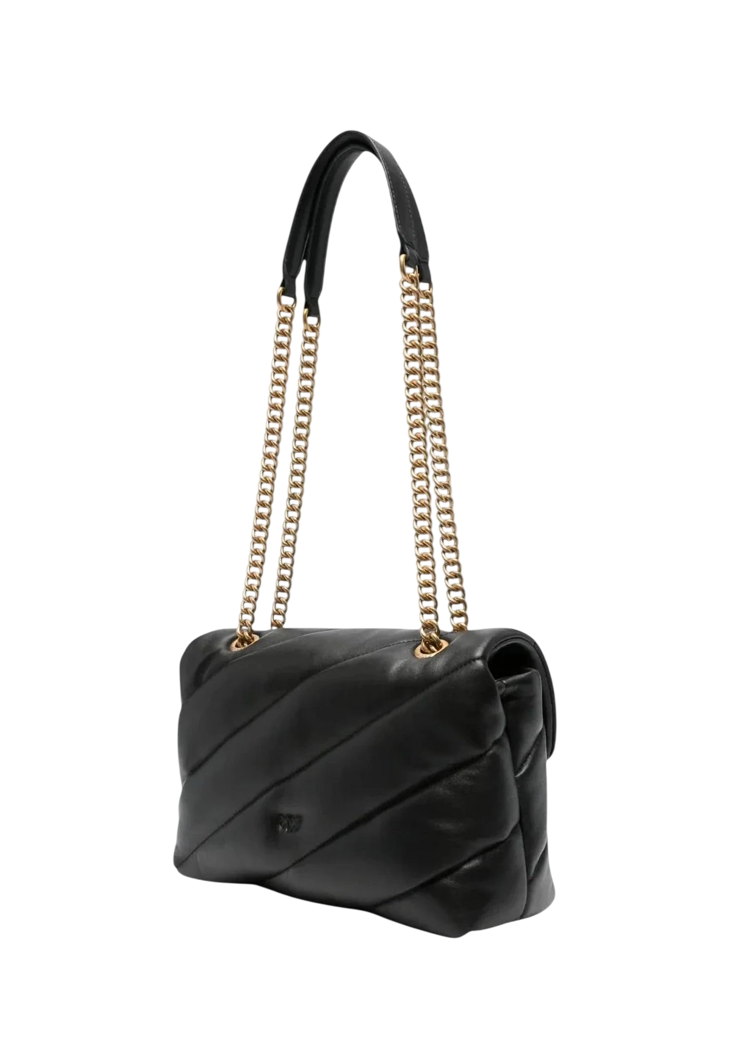 Pinko borsa Love Bag Classic Puff in pelle nero oro 107616-A0F2 Z99Q PINKO
