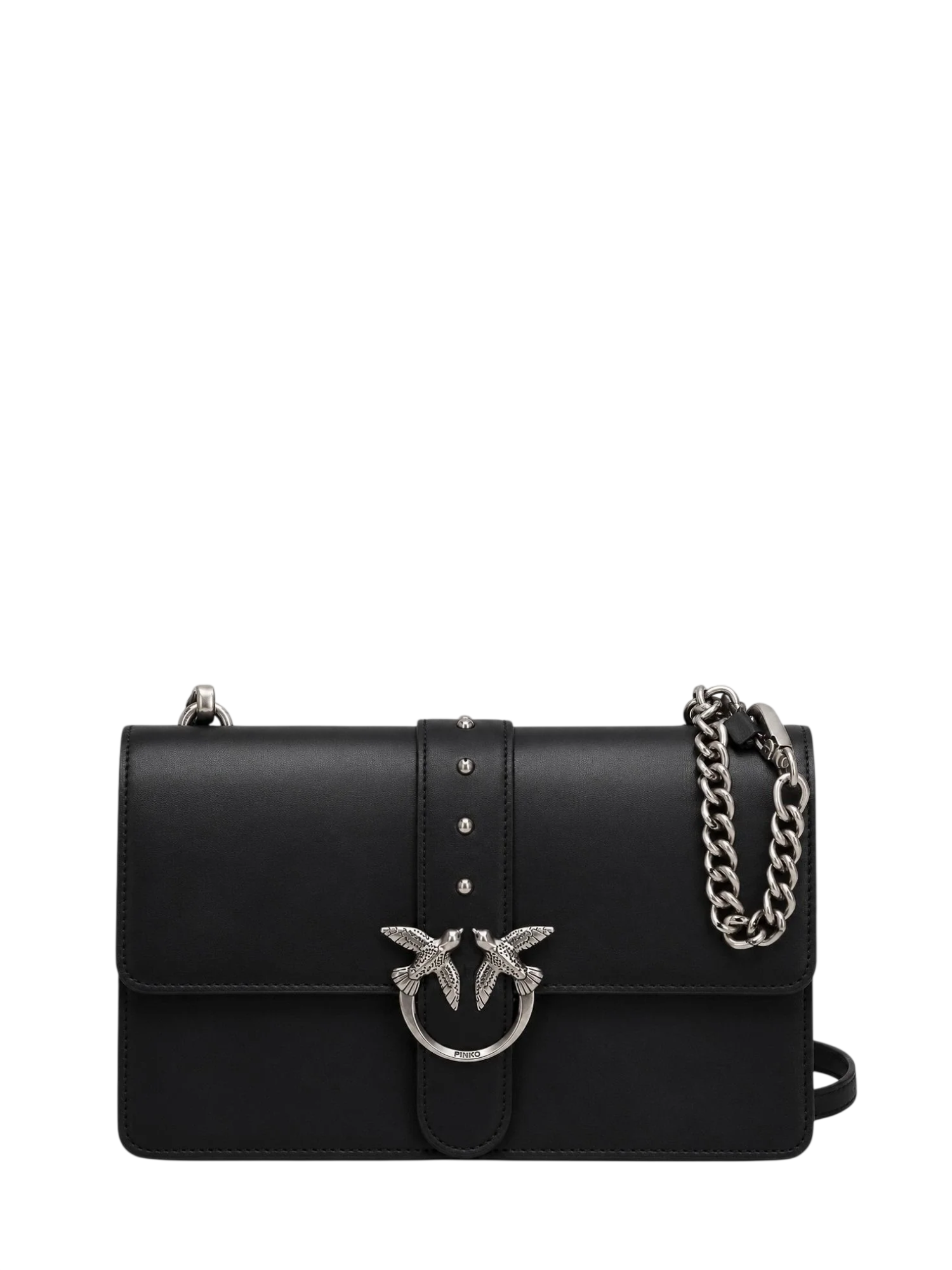 Pinko borsa Love Bag One Classic in seta nero argento 107621-A0F1 Z99O PINKO