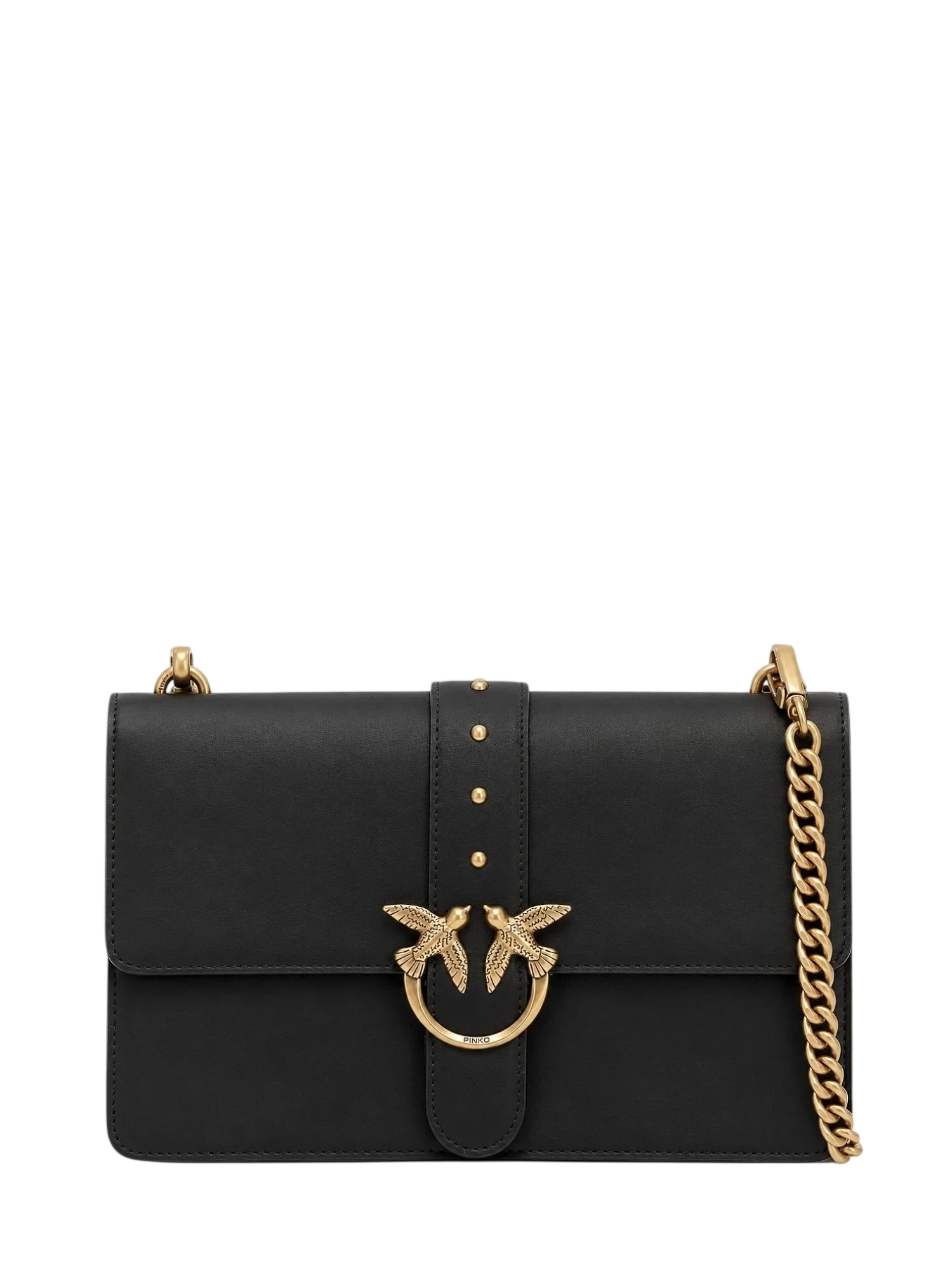 Pinko borsa Love Bag One Classic in seta nero oro 107621-A0F1 Z99Q PINKO