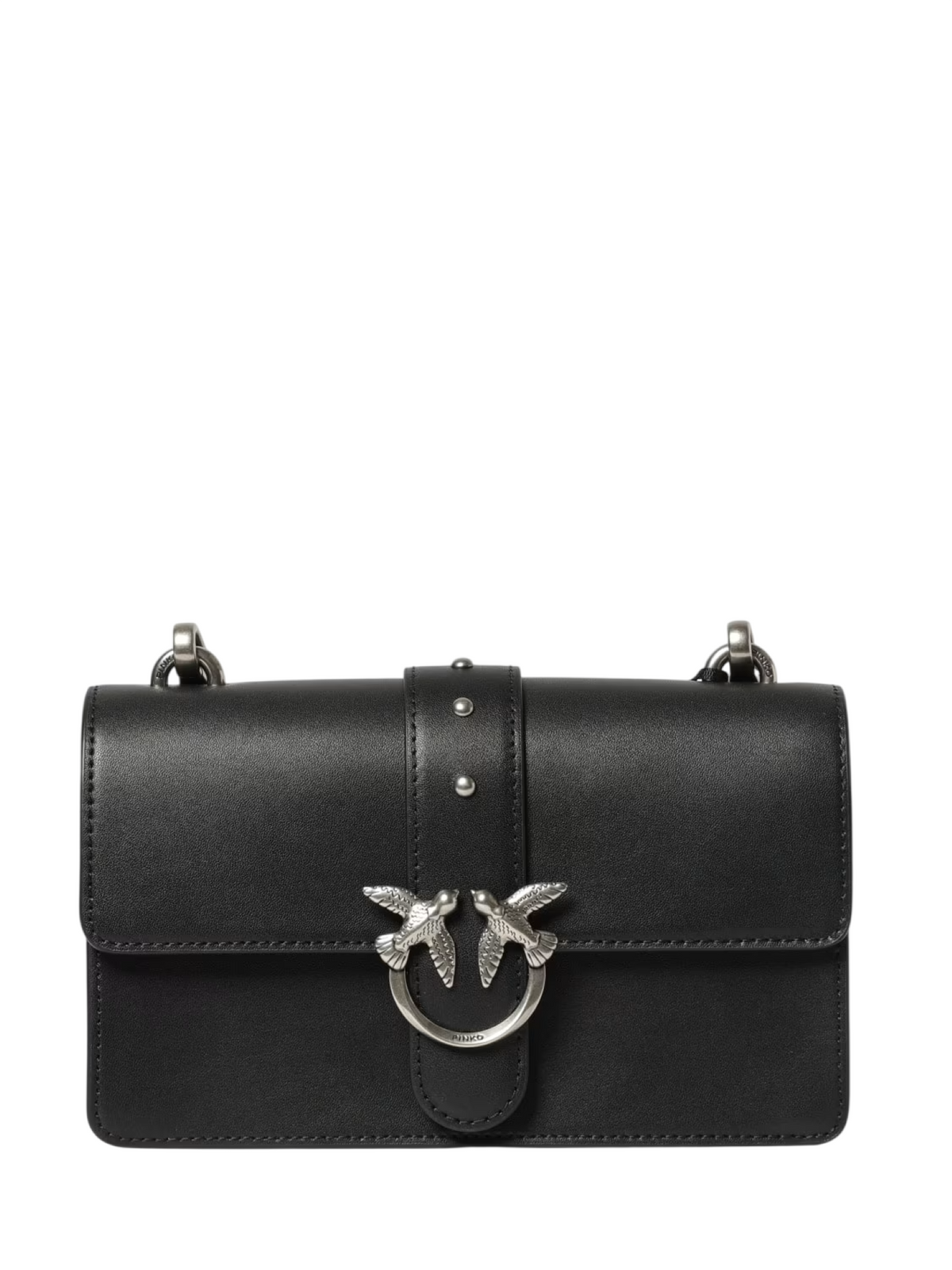 Pinko borsa Love Bag One Mini in pelle nero argento 107622-A0F1 Z99O PINKO