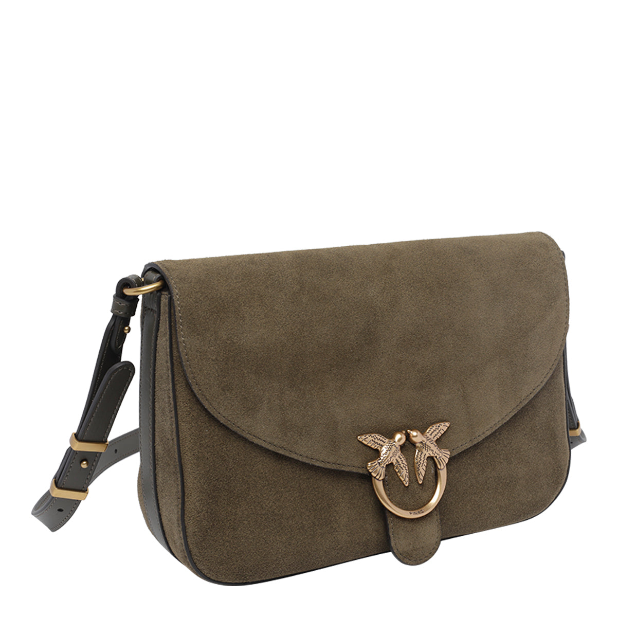 Pinko borsa Love Bag Satchel Classic in suede verde bosco 107655-A0F6 V65Q PINKO