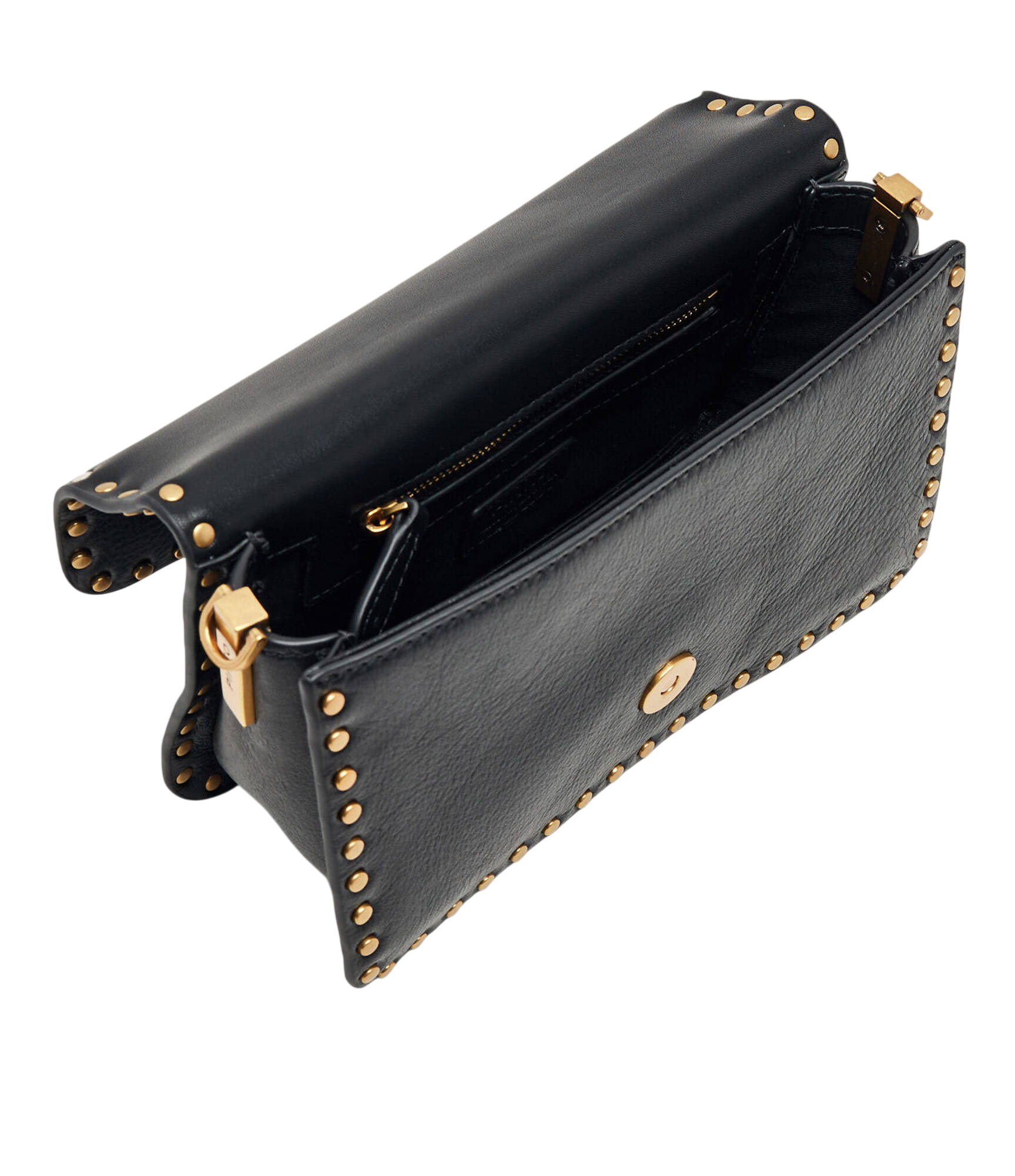 Pinko borsa a tracolla Love Bag One Slouchy con borchie nero oro 107665-A2JG Z99Q PINKO