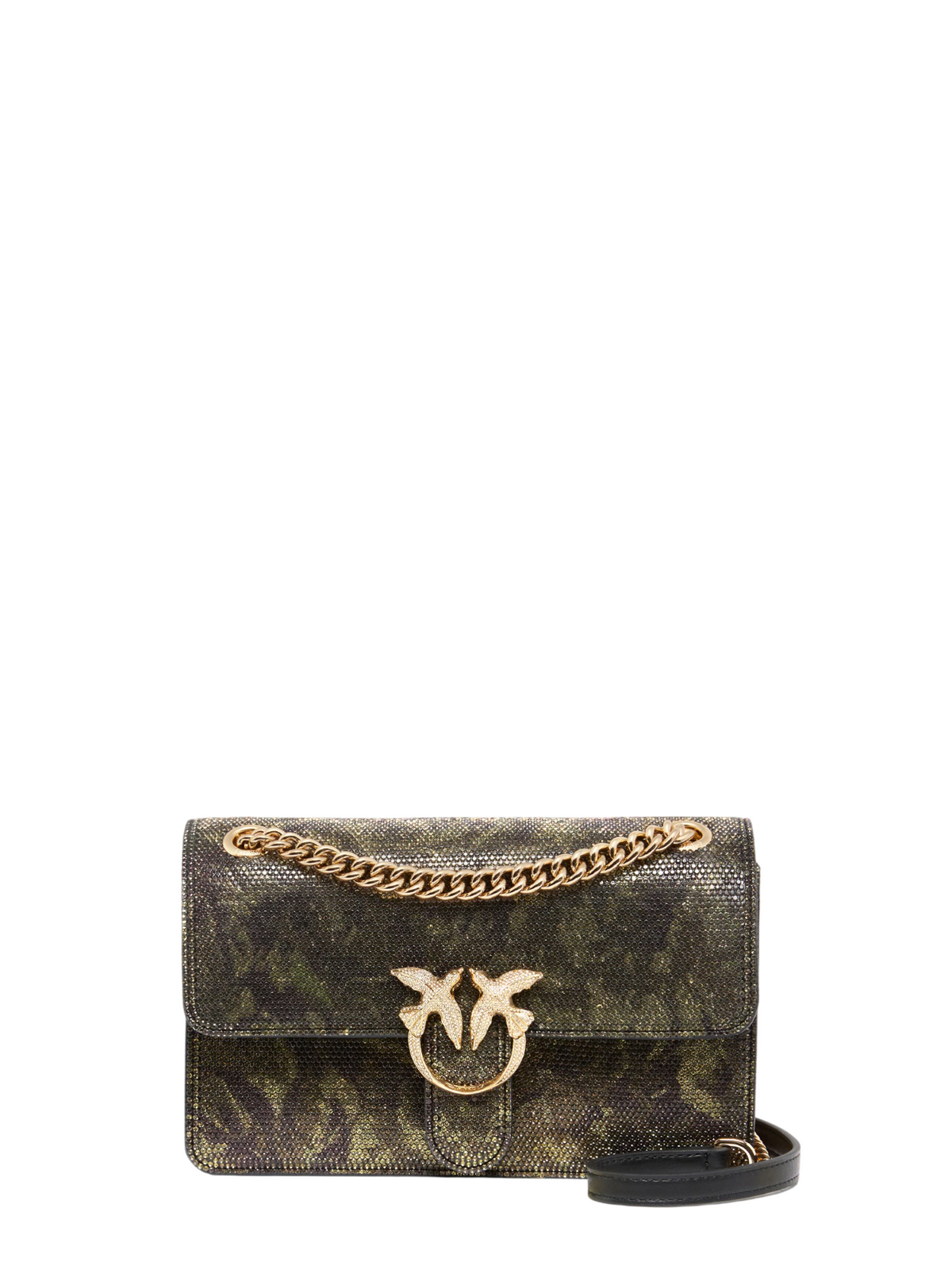Pinko borsa Love Bag One Mini Light con strass camouflage verde 107675-A3LL ST3Y PINKO