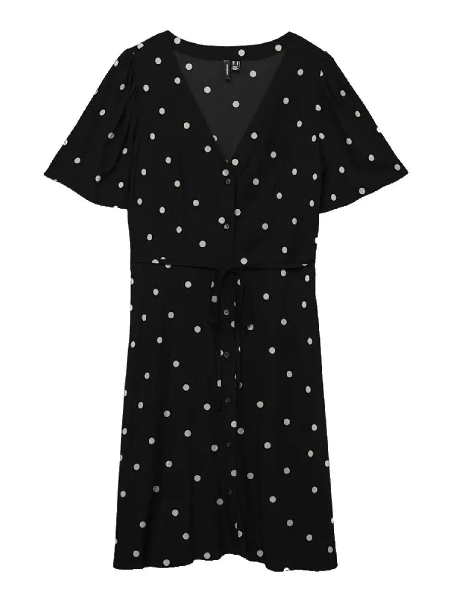 Vero Moda abito chemisier corto donna a pois nero 10292845 BLACK-JOAN WHITE DOT VERO MODA