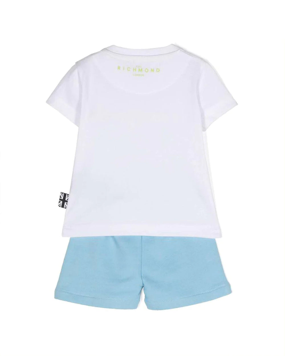 John Richmond completo T-shirt e shorts bianco celeste RIP24002CF WHITE John RICHMOND