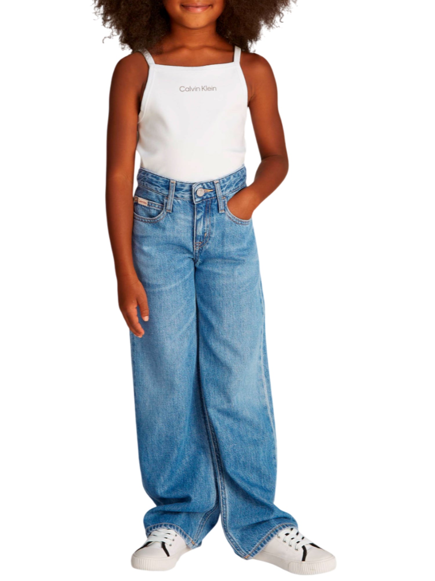 Calvin Klein Jeans jeans gamba larga in denim lavaggio blu IG0IG02842 1A4 Calvin Klein Jeans