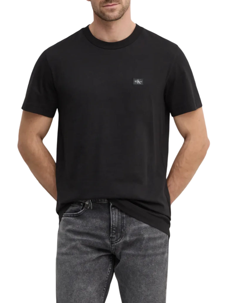 Calvin Klein Jeans T-shirt maniche corte con patch logo nero J30J327100 BEH Calvin Klein Jeans