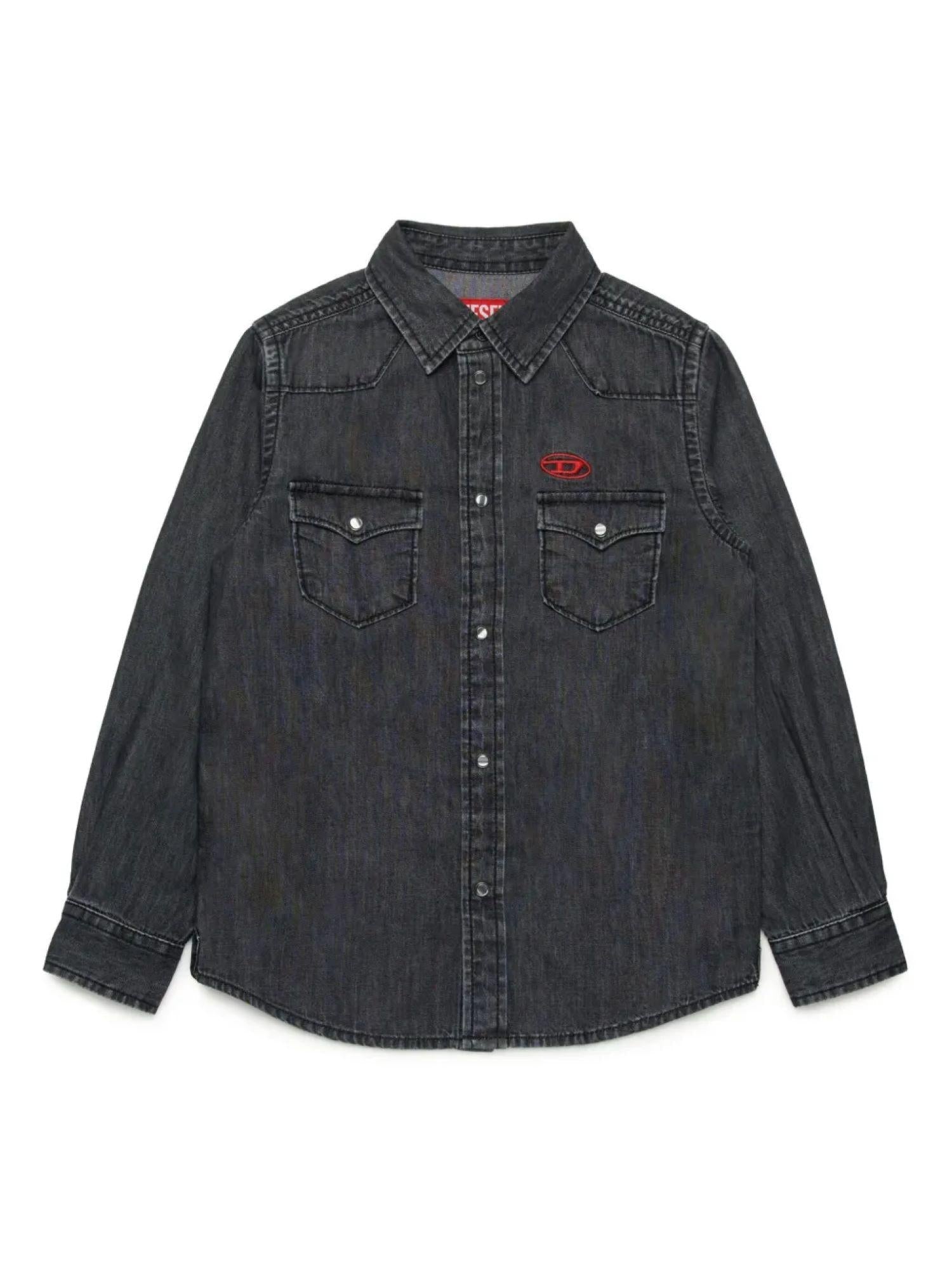 Diesel camicia in denim con tasche lavaggio nero J00760-KXBNL K02 DIESEL