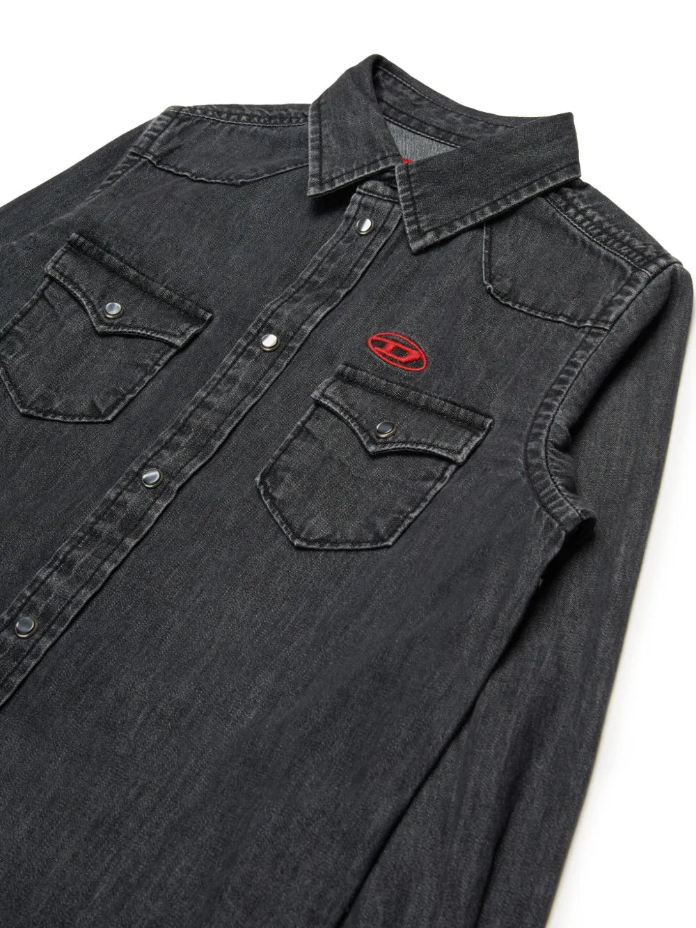 Diesel camicia in denim con tasche lavaggio nero J00760-KXBNL K02 DIESEL