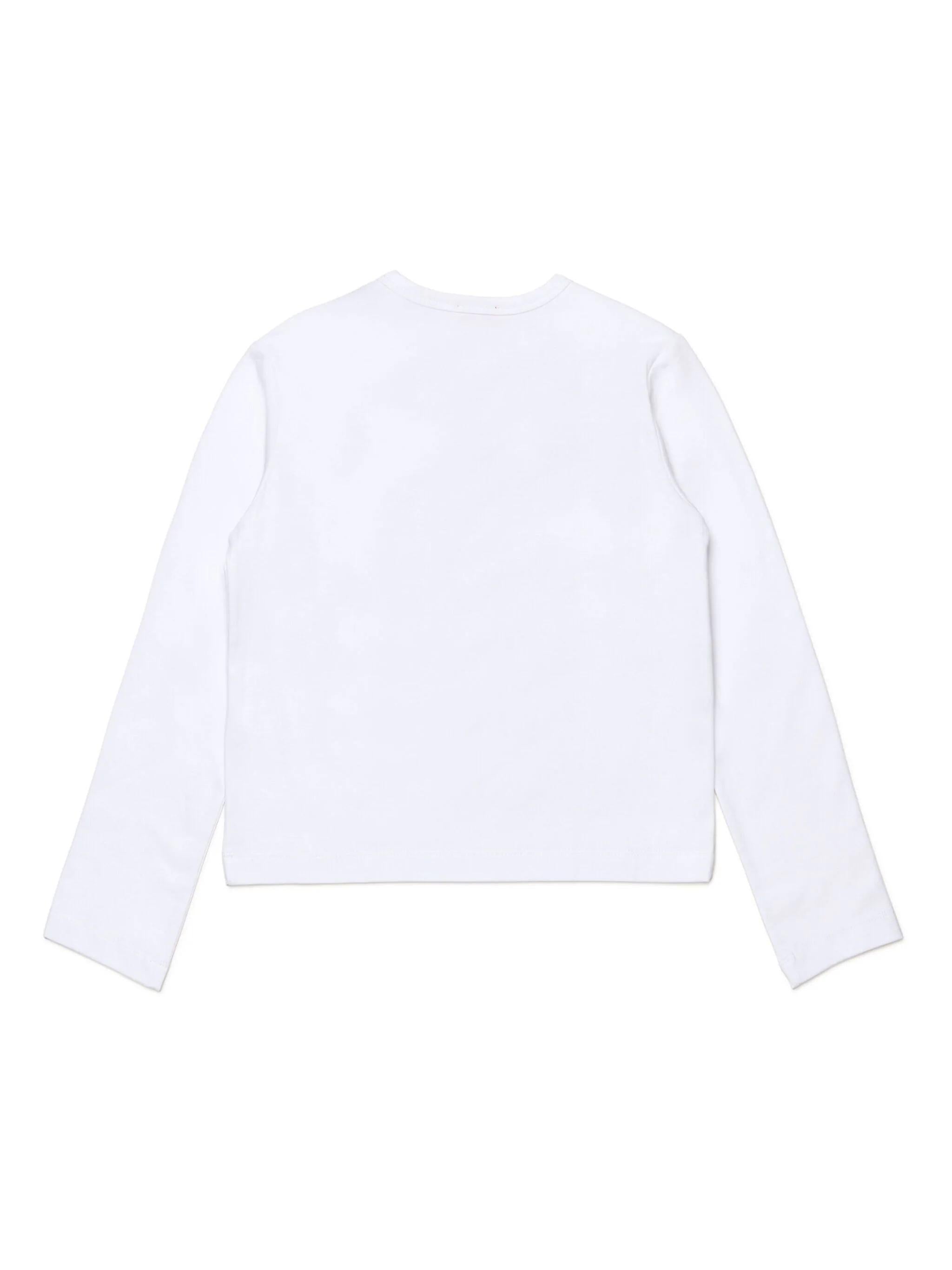 Diesel T-shirt manica lunga con logo iconico bianco J02038-0AFAA K100 DIESEL