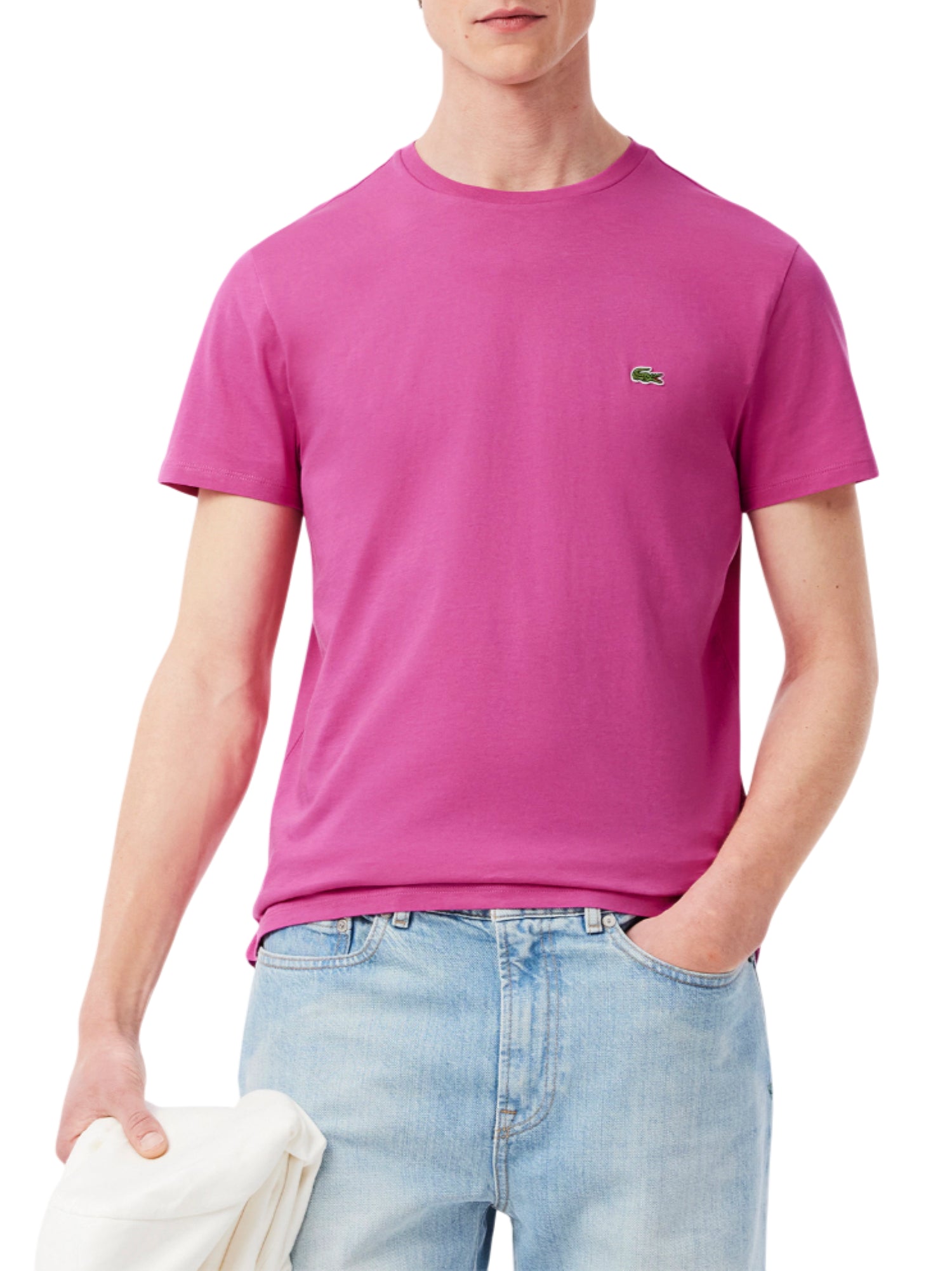 Lacoste T-shirt manica corta in cotone Pima fucsia TH6709 I1L LACOSTE
