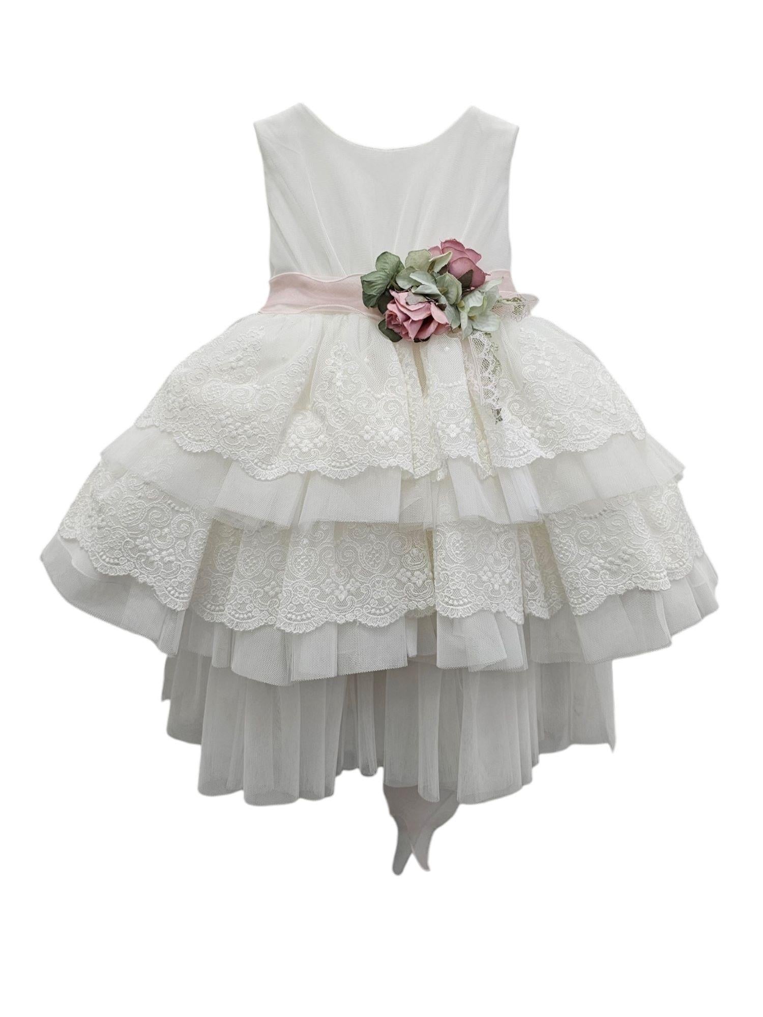 Mimilù abito da cerimonia in tulle e pizzo bianco 161 UNI MImilù