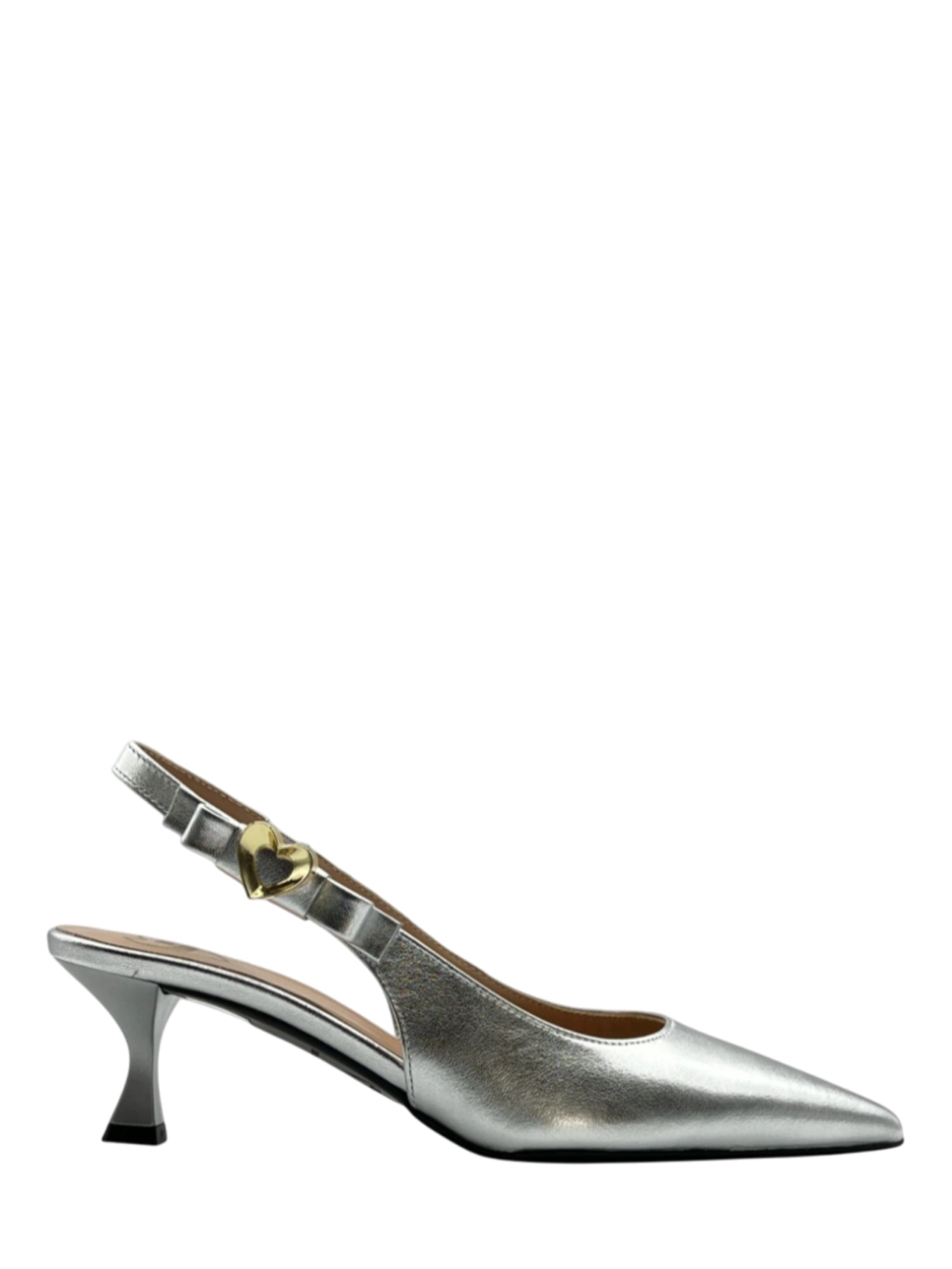 Love Moschino decollete slingback in pelle laminata argento JA10155G0M-IF0 90B MOSCHINO LOVE