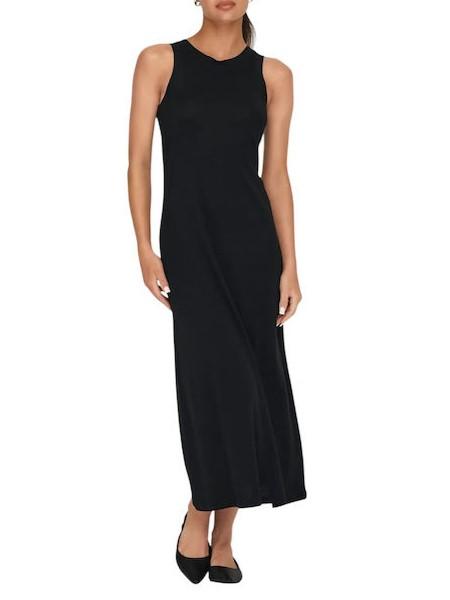 Only abito lungo smanicato in jersey nero 15287819 BLACK ONLY