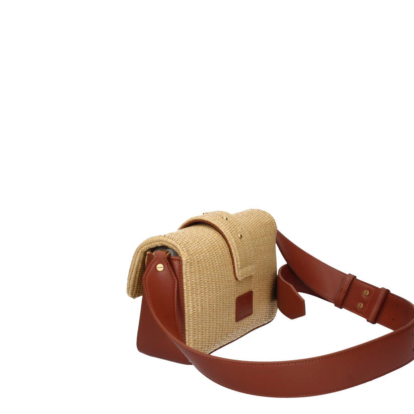 Pinko borsa Love One Mini Slouchy in rafia beige 104340-A2CF C50Q PINKO