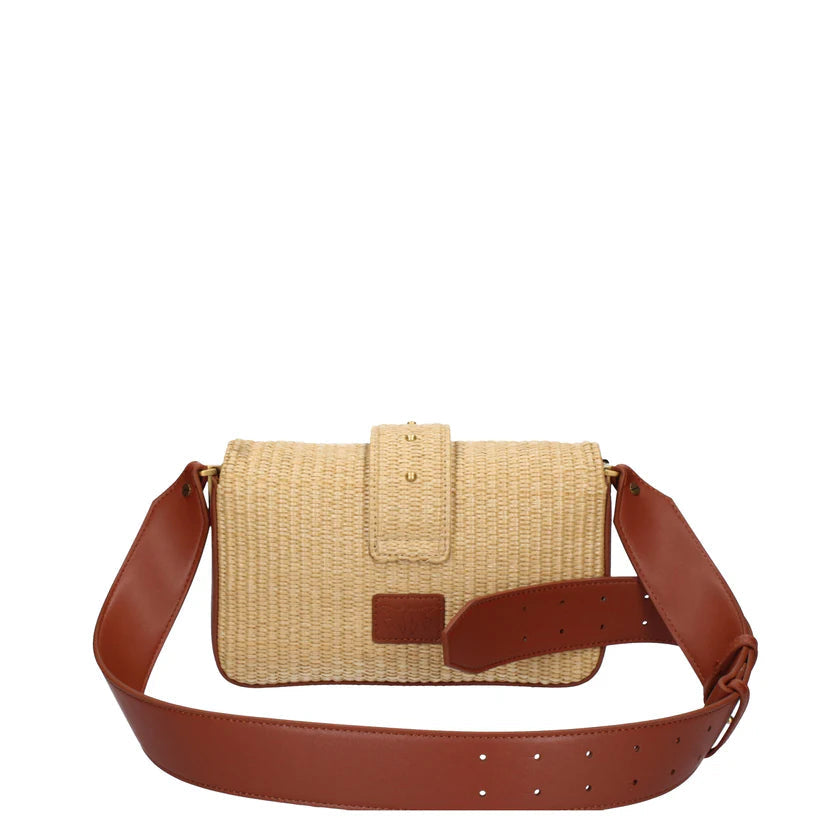 Pinko borsa Love One Mini Slouchy in rafia beige 104340-A2CF C50Q PINKO