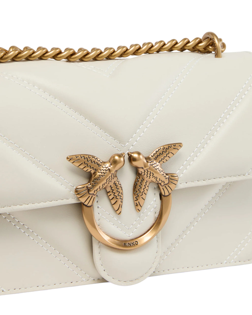Pinko borsa Love Bag One Mini Light in nappa trapuntata bianco 104550-A26Z Z14Q PINKO