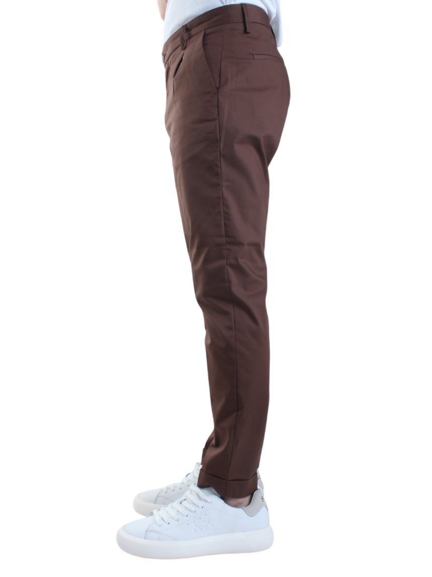 Rar pantaloni Rio con pinces slim fit marrone RIO-225015 BROWN RAR