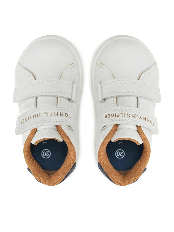 Tommy Hilfiger sneakers in ecopelle con velcro bianco T1X9-33835-1355 X336 Tommy Hilfiger