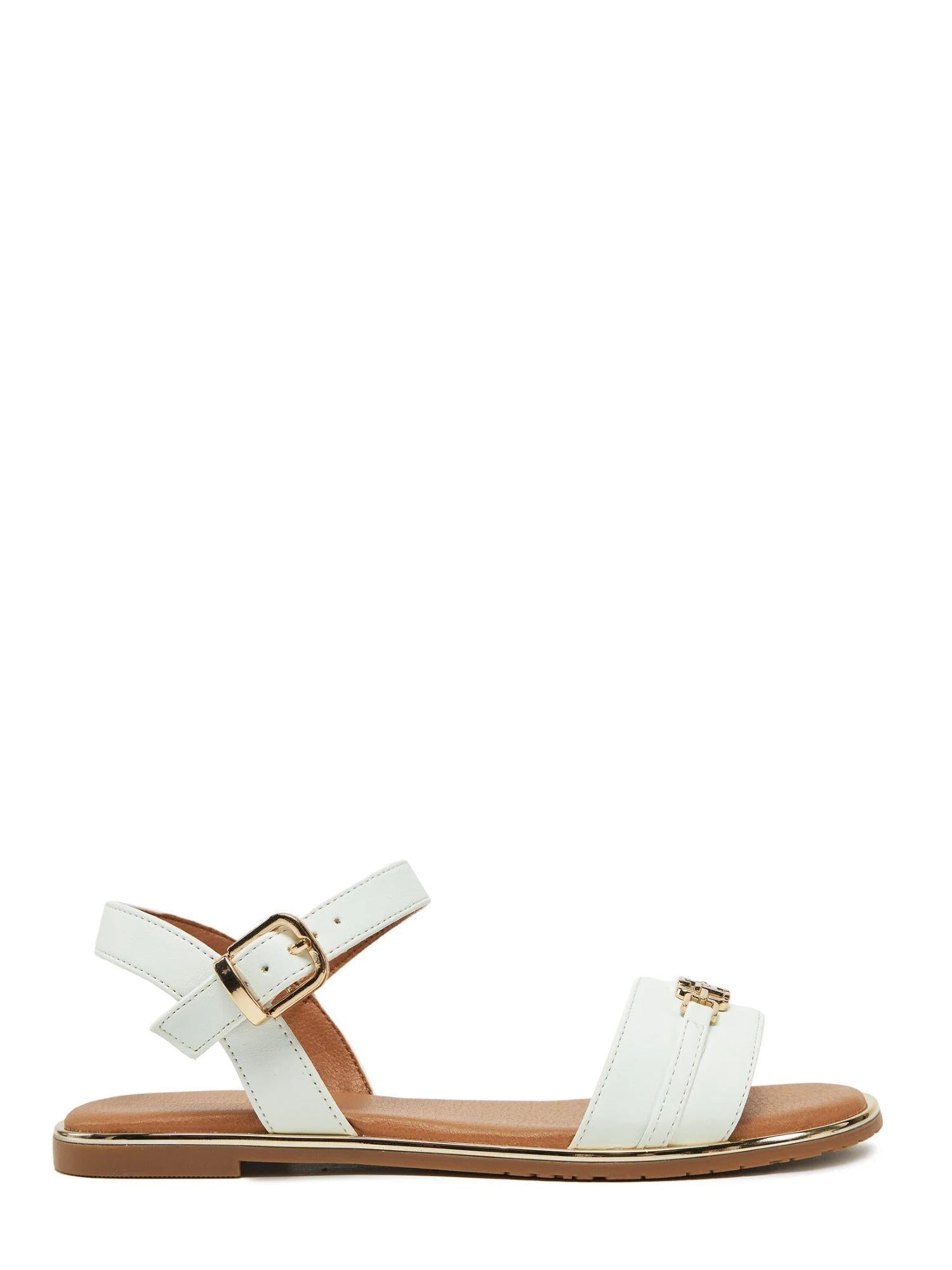 Tommy Hilfiger sandali bambina in ecopelle con placca logo bianco T3A2-33778-0326 100 Tommy Hilfiger
