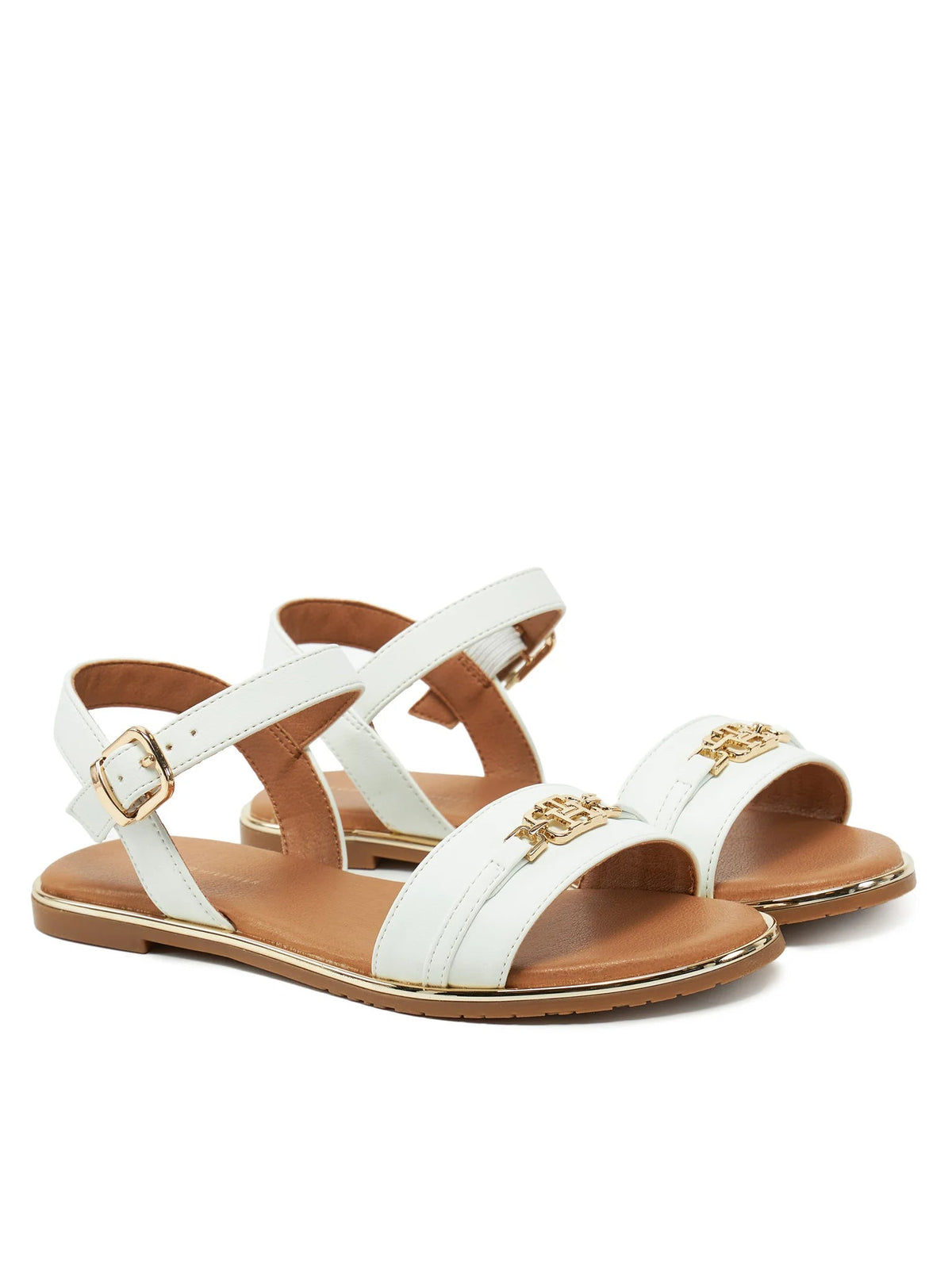 Tommy Hilfiger sandali bambina in ecopelle con placca logo bianco T3A2-33778-0326 100 Tommy Hilfiger
