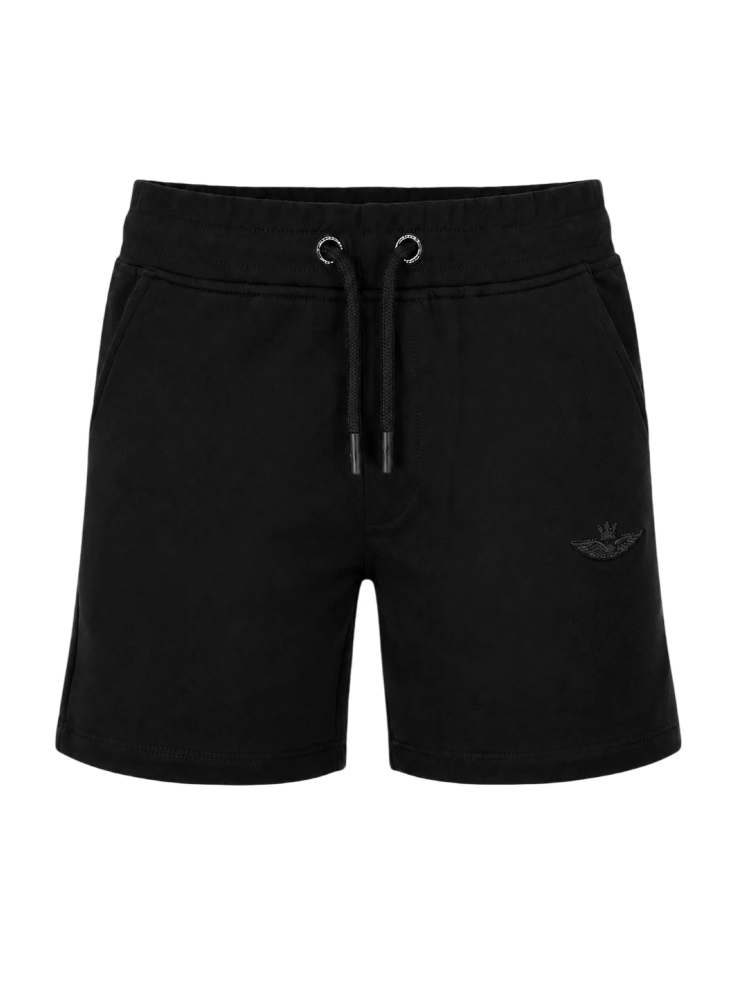 Aeronautica Militare bermuda bambino con logo ricamato nero 261BE0016A BLACK AERONAUTICA MILITARE