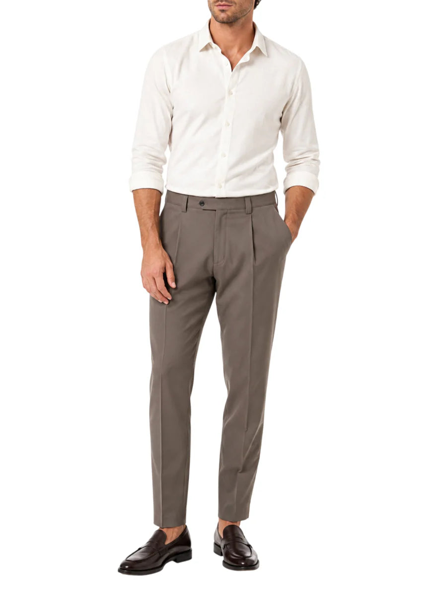 Alta Tensione pantaloni uomo con pinces tortora R2701L-CANOA FANGO ALTA TENSIONE
