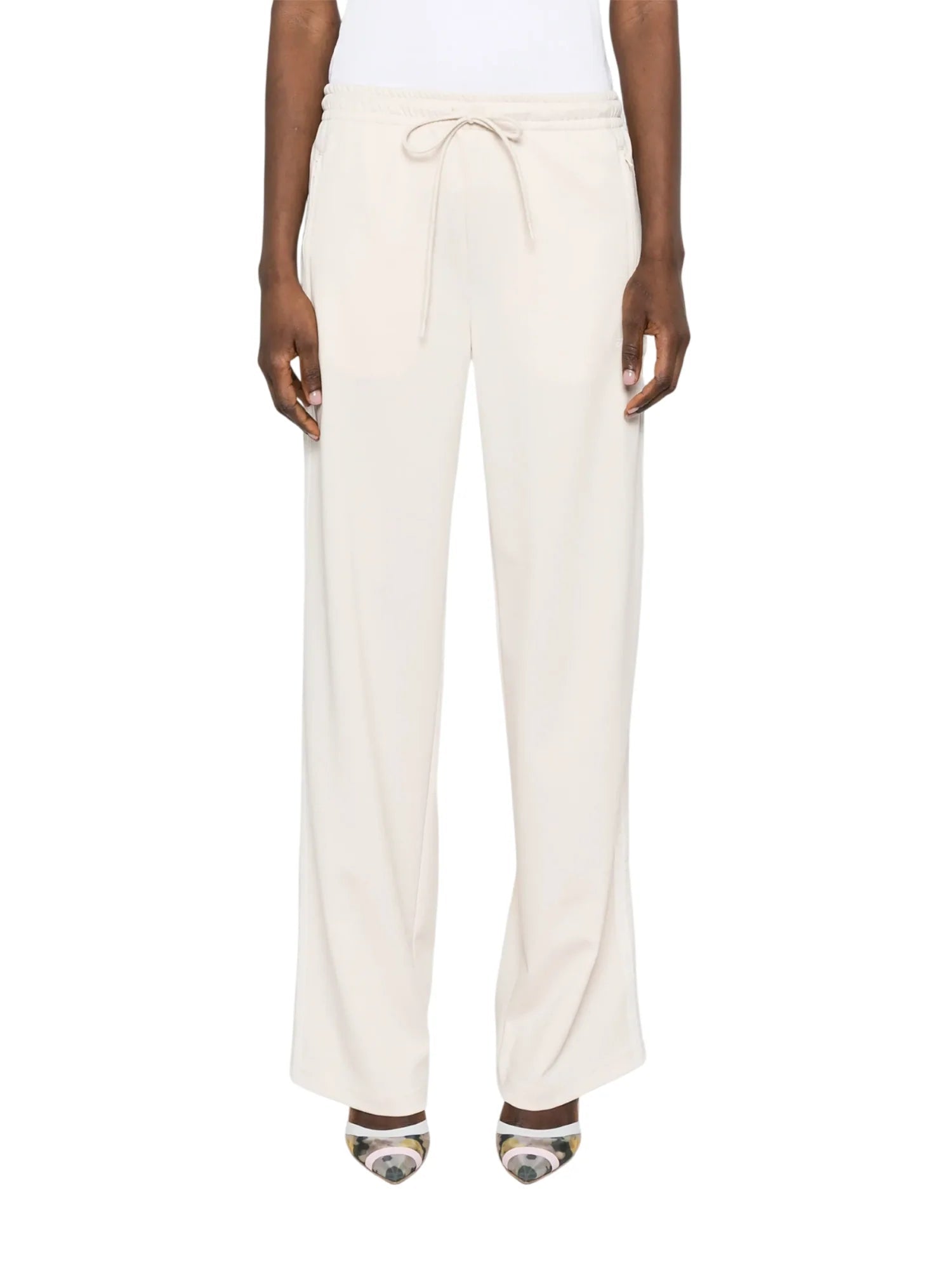 Aniye By pantaloni gamba larga con bande laterali beige chiaro 185068 02477 ANIYE BY