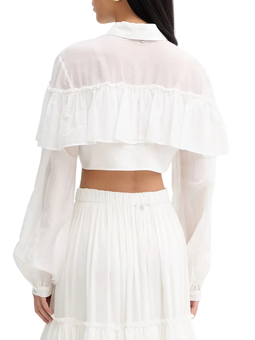Aniye By camicia crop donna Carmen bianco latte 185144 02477 ANIYE BY