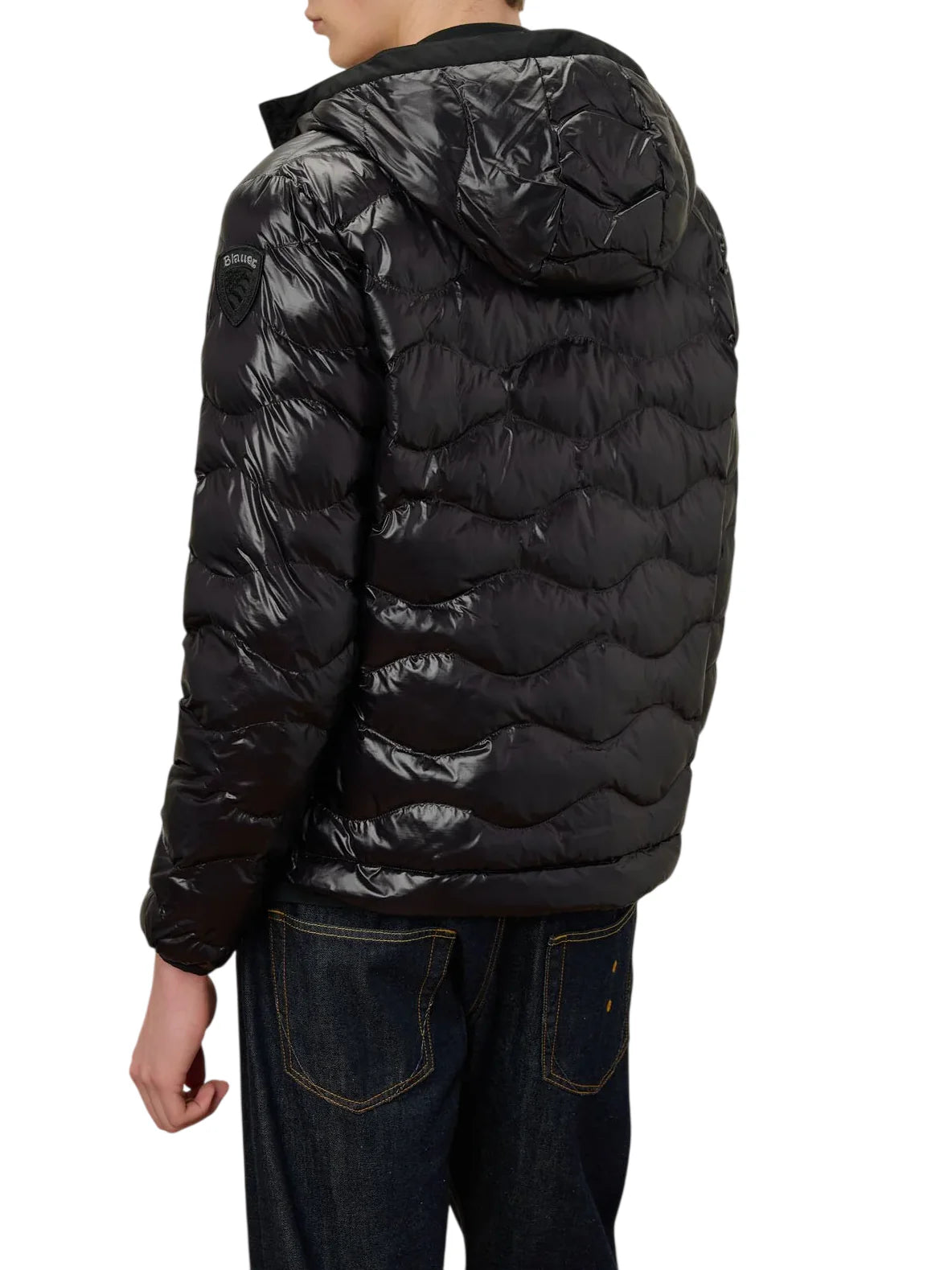 Blauer giubbino imbottito uomo Bryant con cappuccio nero 26SBLUC02182-005958 999ET BLAUER