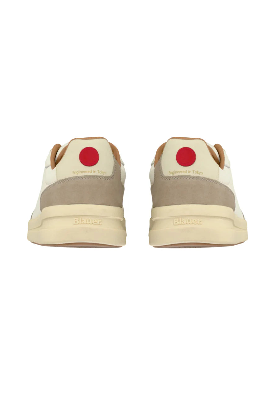 Blauer sneakers uomo Kyoto in pelle e suede panna beige S6KYOTO01-LEC CRE BLAUER