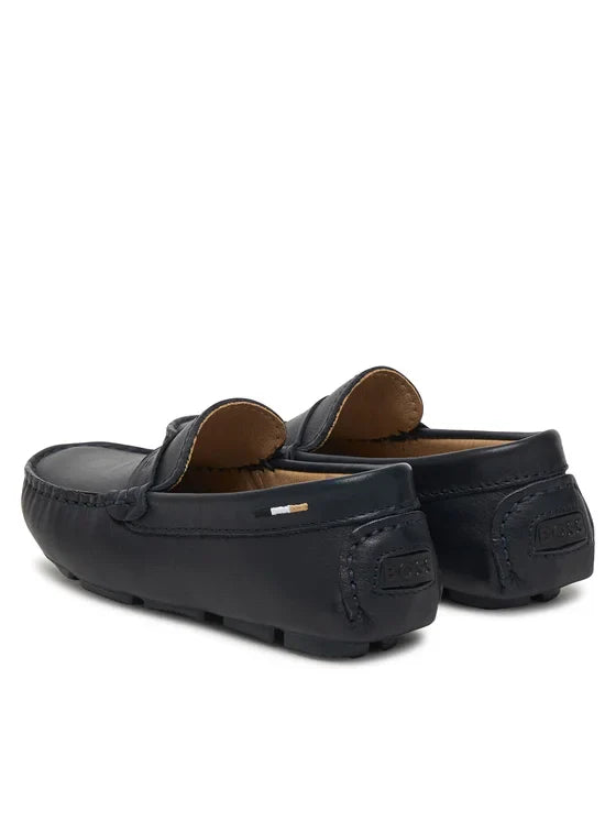 Boss mocassini bambino in pelle blu J52808 BLU ELETTRICO BOSS