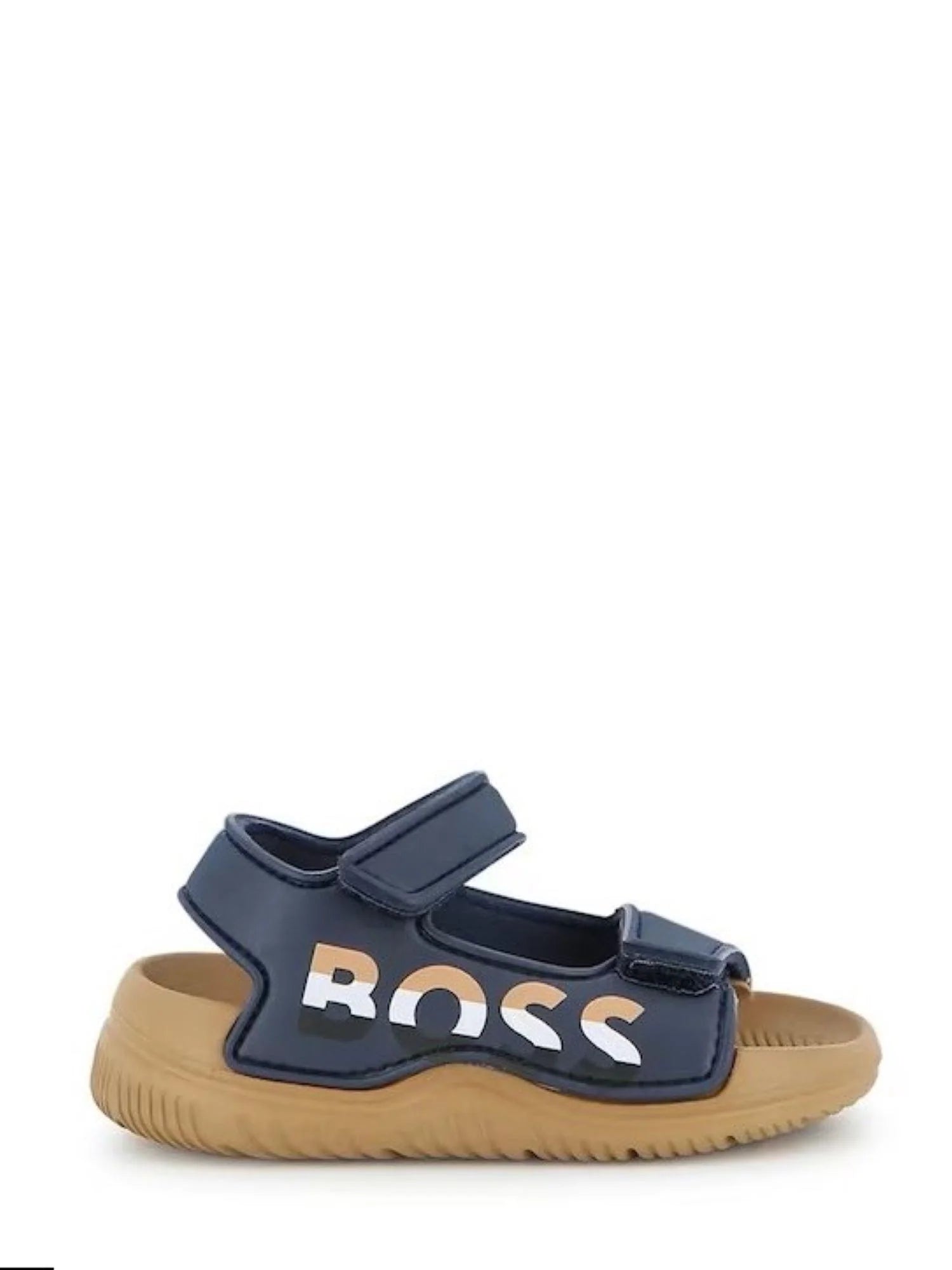 Boss sandali bambino in ecopelle con strappi blu J52821 MARINE BOSS