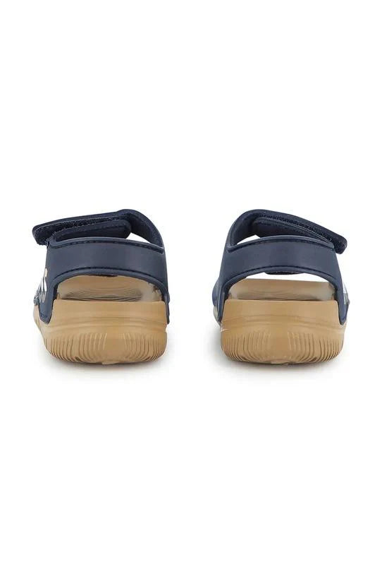 Boss sandali bambino in ecopelle con strappi blu J52821 MARINE BOSS