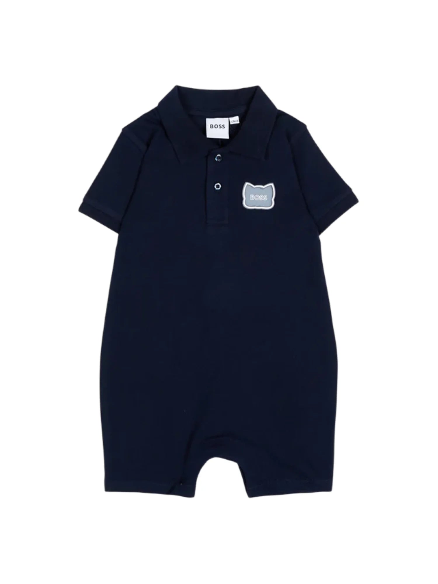 Boss pagliaccetto neonato in piquè patch logo blu J53033 MARINE BOSS