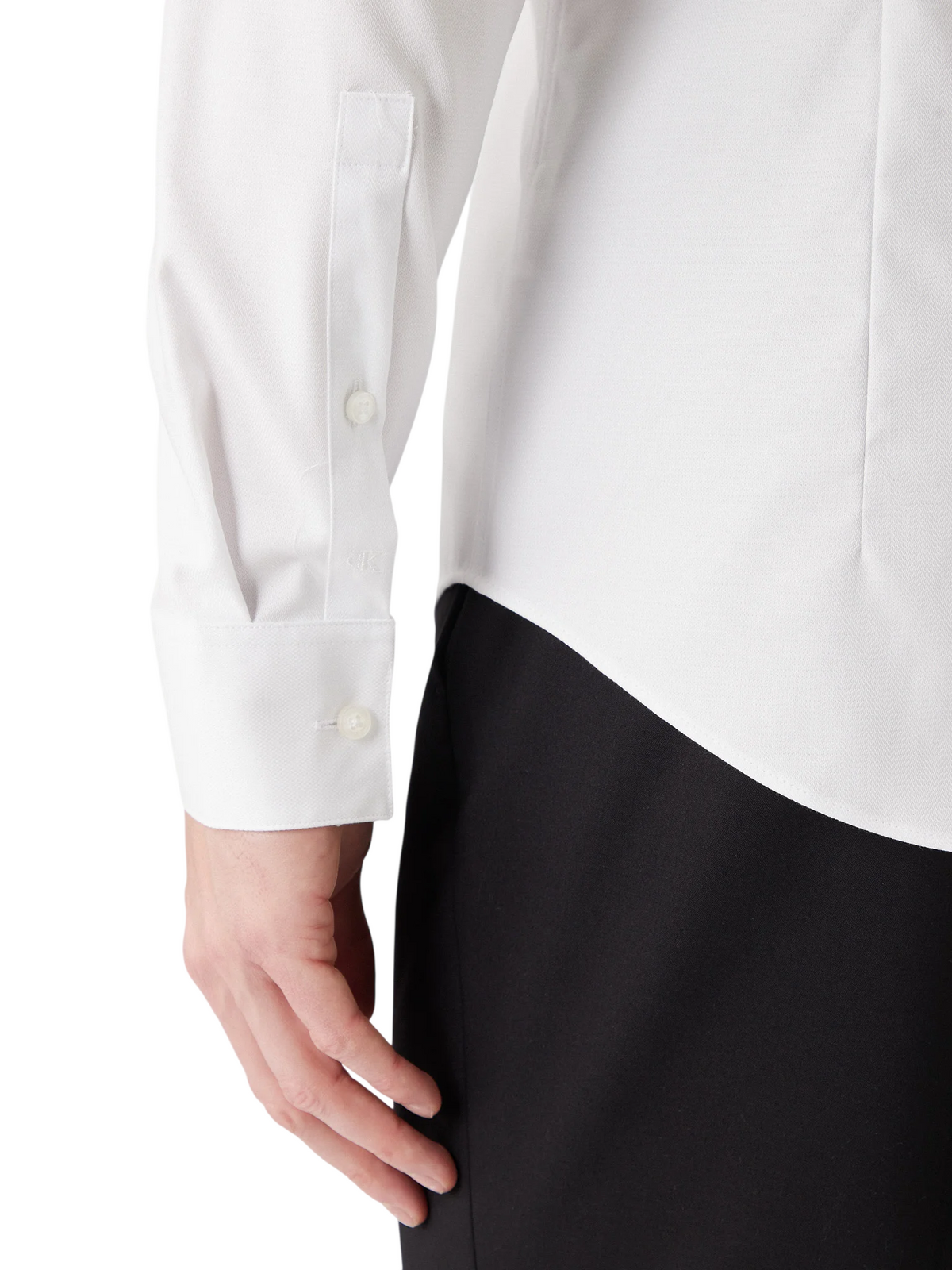 Calvin Klein camicia uomo in cotone stretch no stiro bianco LV019EU090 7K2 Calvin Klein