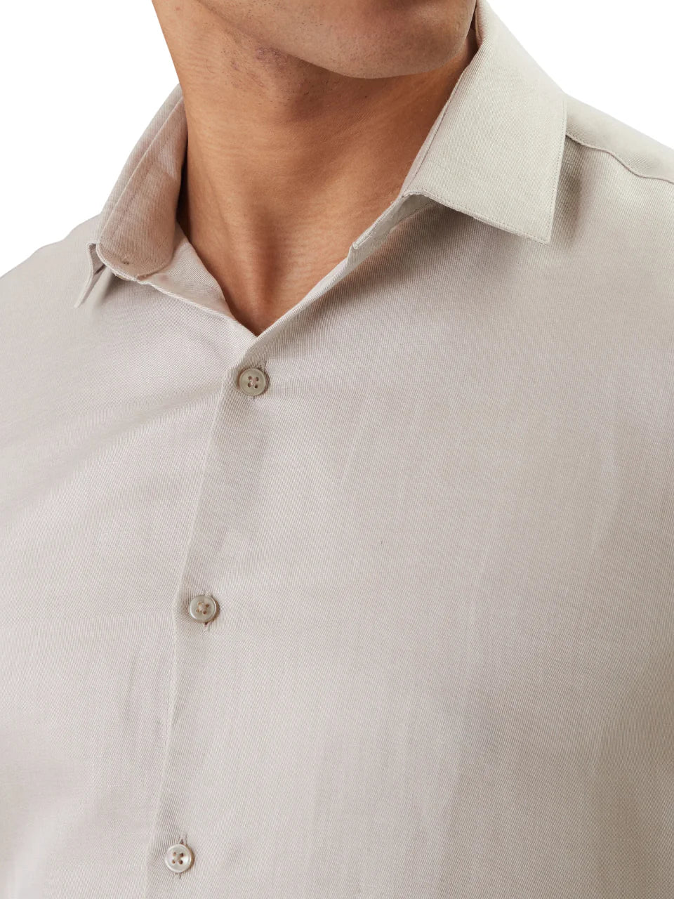 Calvin Klein camicia uomo misto lino slim fit tortora LV019EU121 7KG Calvin Klein