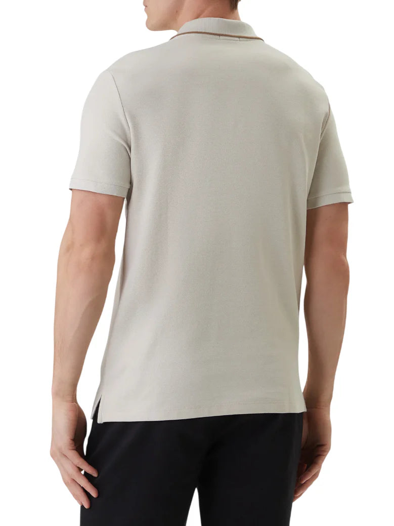 Calvin Klein polo in piquè uomo manica corta beige chiaro LV04LC239G 2JX Calvin Klein