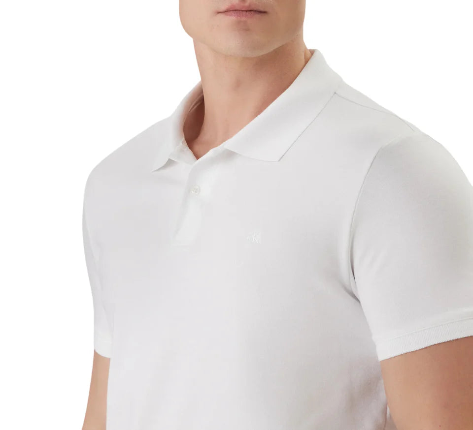 Calvin Klein polo uomo manica corta slim bianco LV04LC254G YAF Calvin Klein