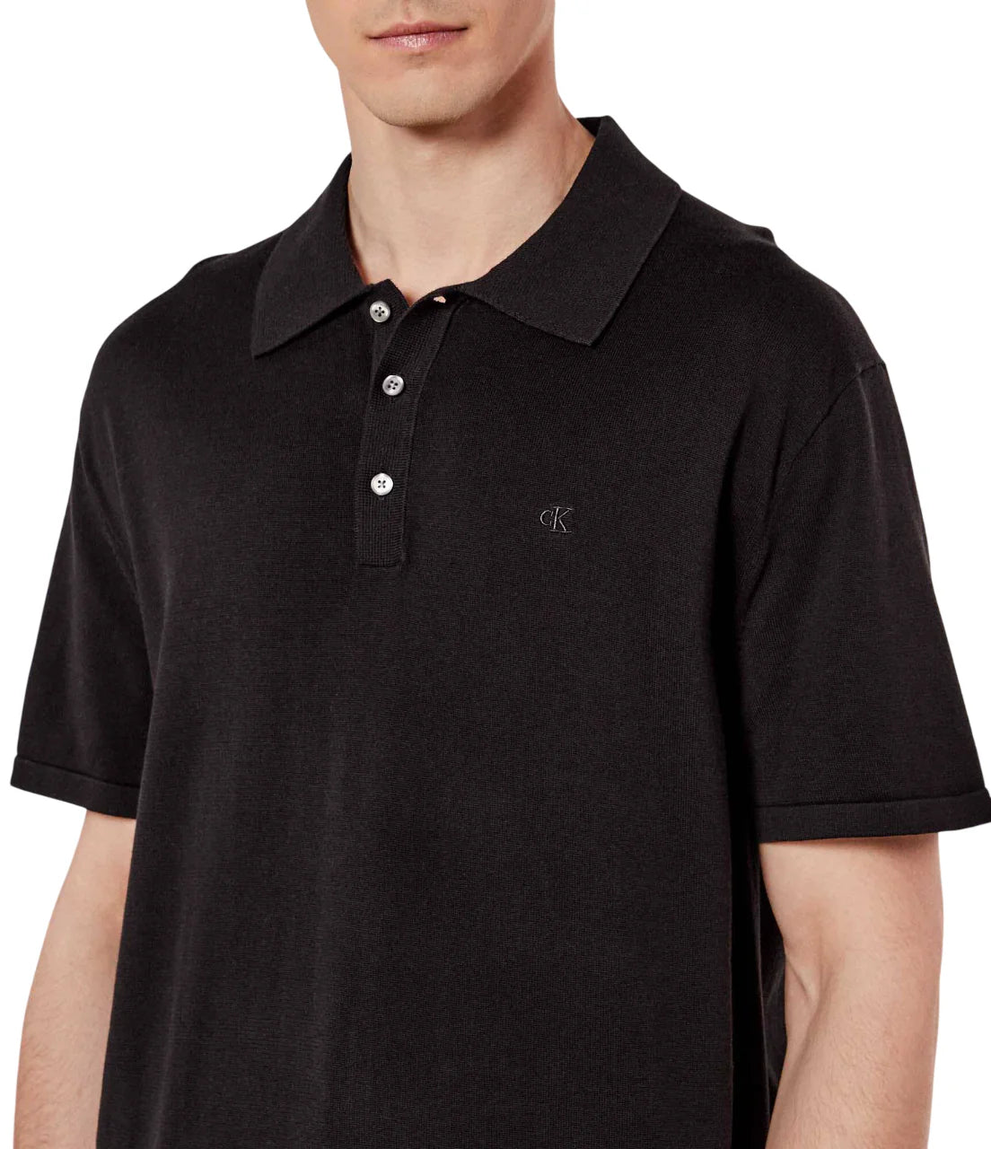 Calvin Klein polo uomo in maglia nero LV04LC326G UB1 Calvin Klein