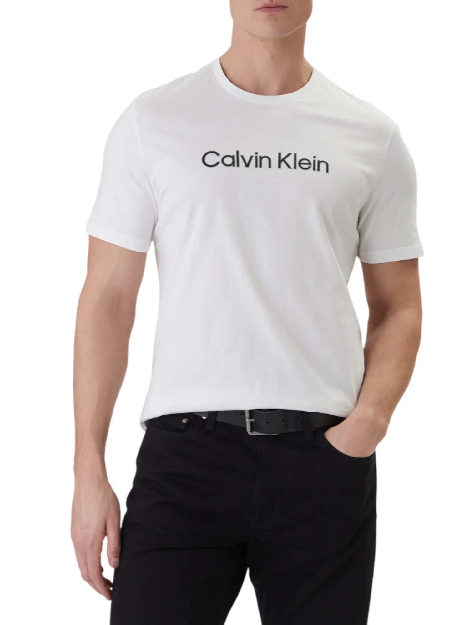 Calvin Klein T-shirt manica corta uomo con logo bianco LV04LF809G YAF Calvin Klein