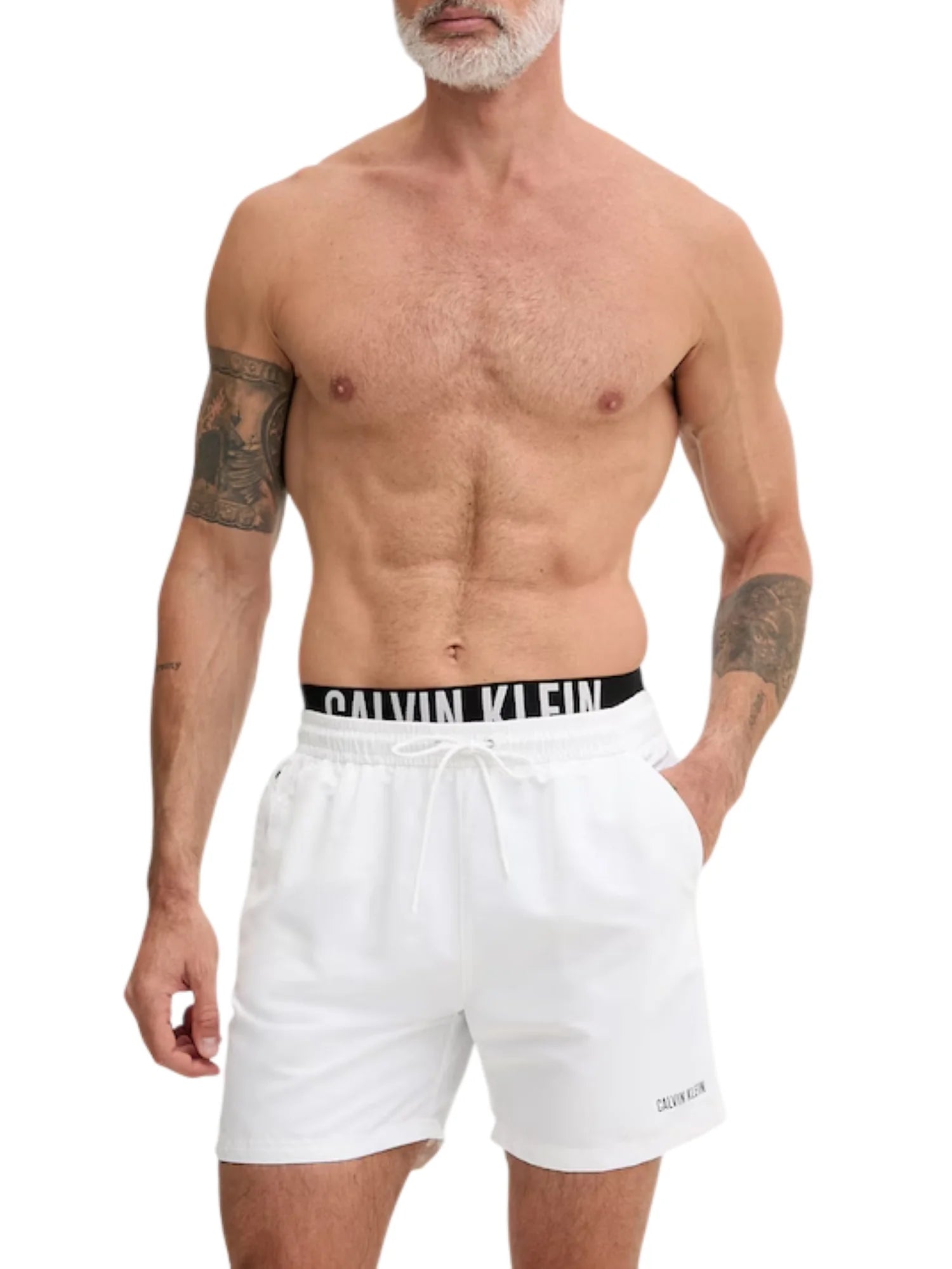 Calvin Klein boxer mare uomo con fascia logata bianco LV00N61015 100 Calvin Klein Beachwear