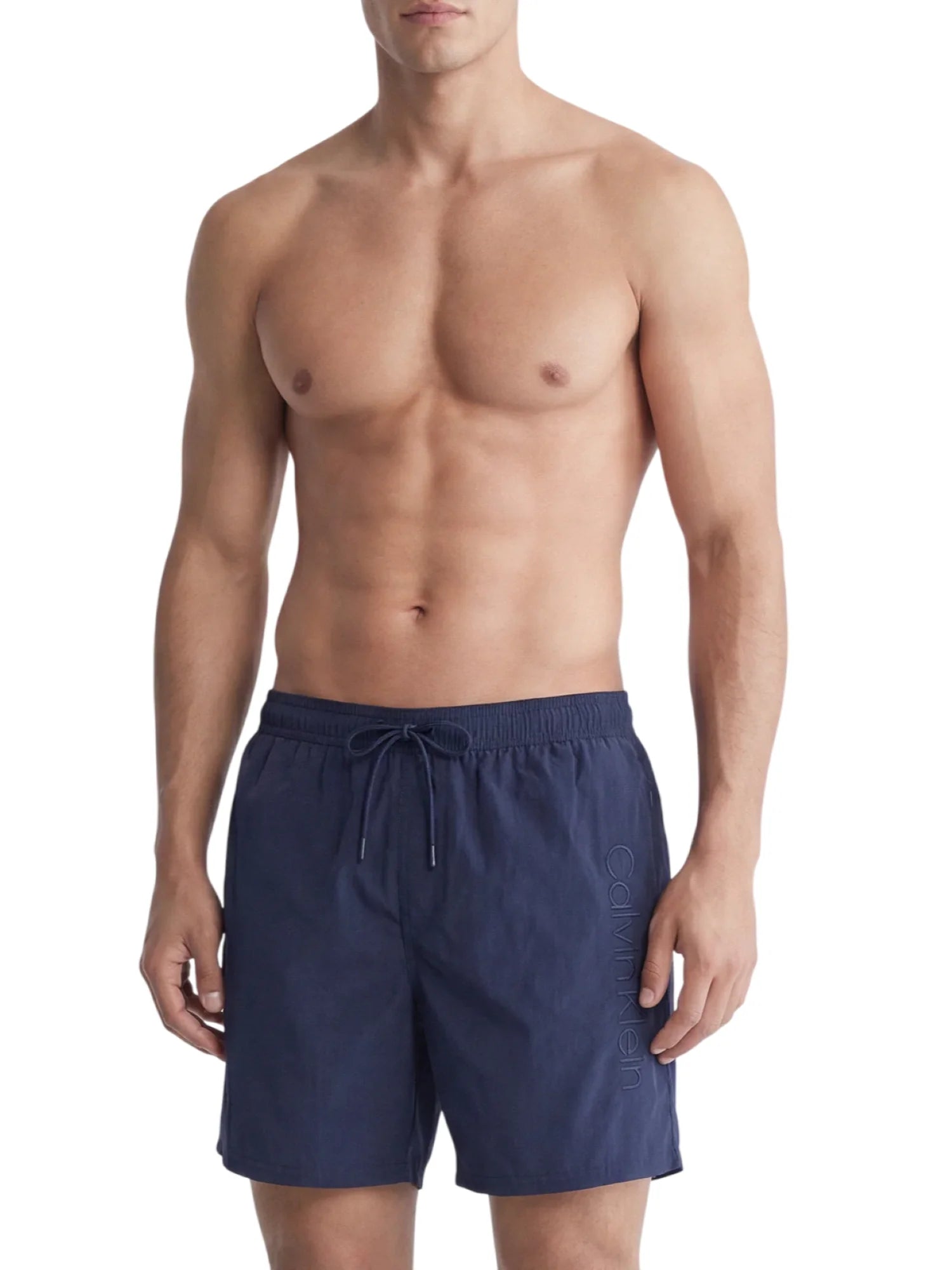 Calvin Klein boxer mare uomo con logo ricamato blu LV00N61029 0PP Calvin Klein Beachwear