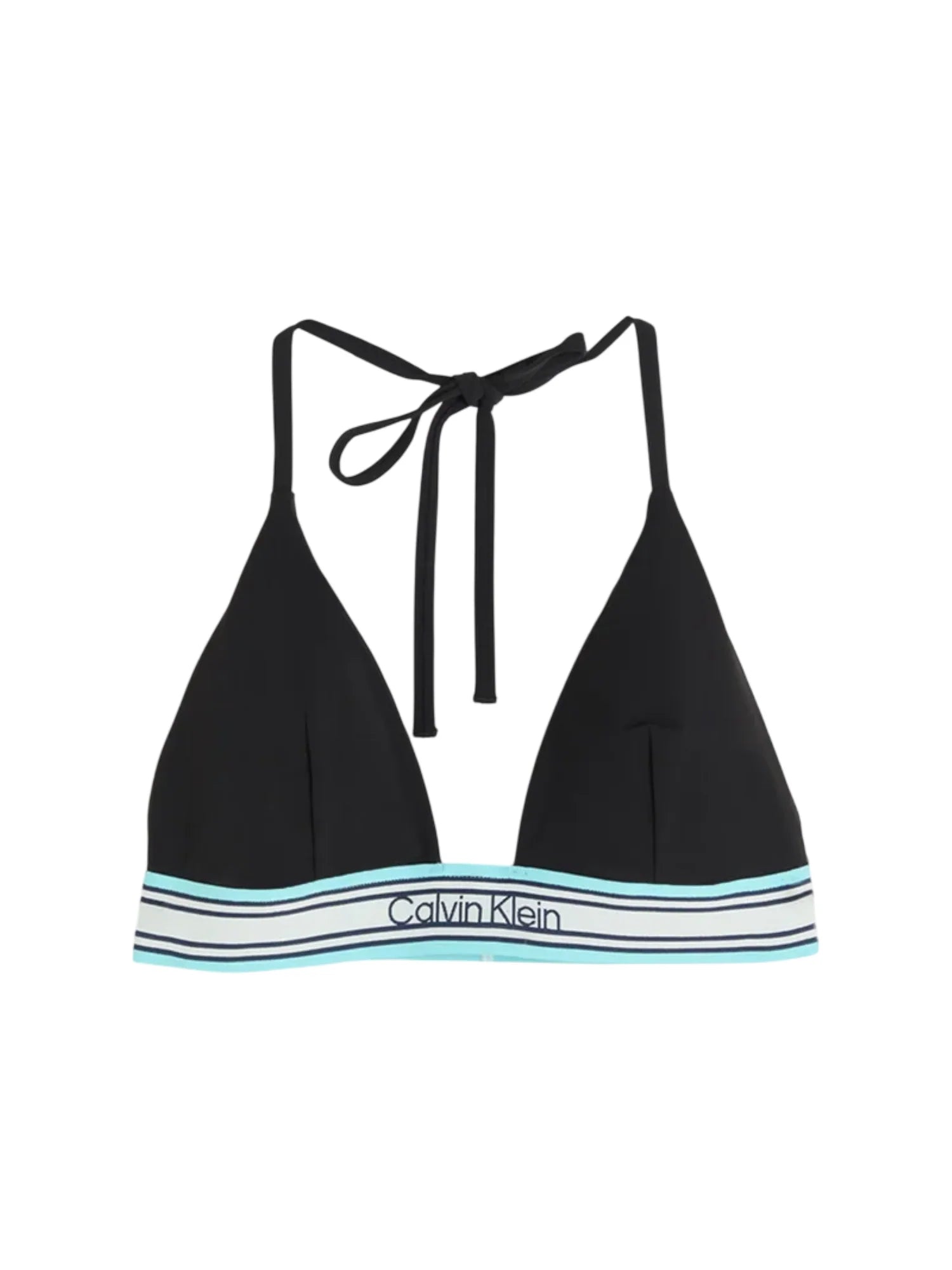 Calvin Klein top bikini triangolo con fascia logata nero LV00Q61214 UB1 Calvin Klein Beachwear