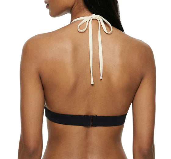 Calvin Klein bikini top triangolo donna con logo nero LV00Q61225 UB1 Calvin Klein Beachwear