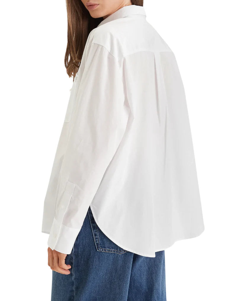 Calvin Klein Jeans camicia donna in cotone manica lunga bianco LV047F102G YAA Calvin Klein Jeans